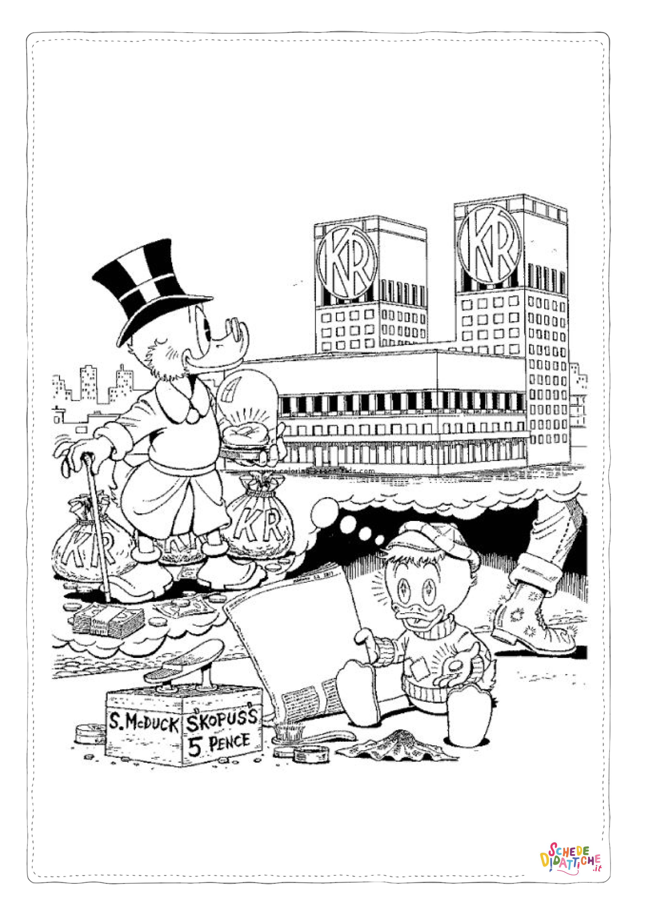 Disegno "Disegno di Zio Paperone da stampare e colorare 18" Disegno di Zio Paperone da stampare e colorare 18