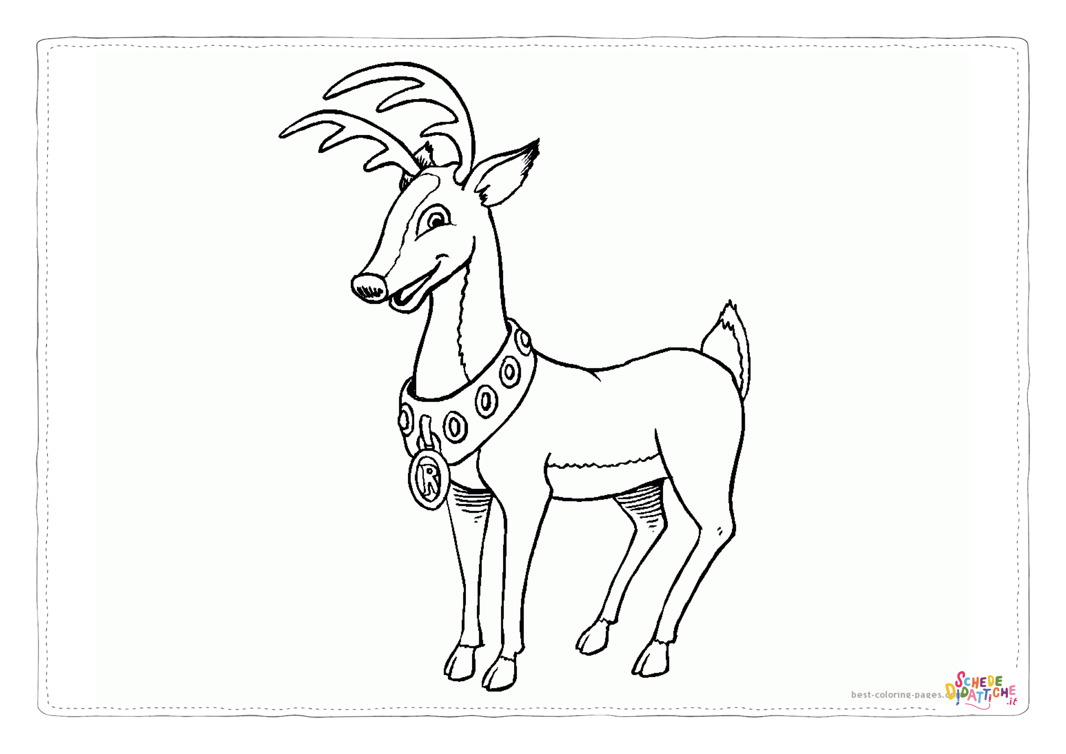 Disegno "Disegno di renna da stampare e colorare 23" Disegno di renna da stampare e colorare 23