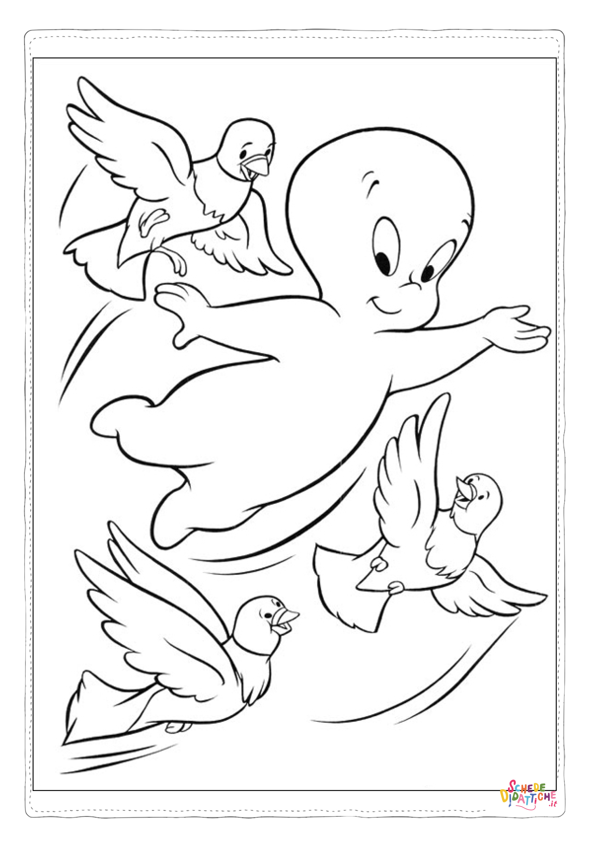 Disegno "Disegno di Casper da stampare e colorare 34" Disegno di Casper da stampare e colorare 34