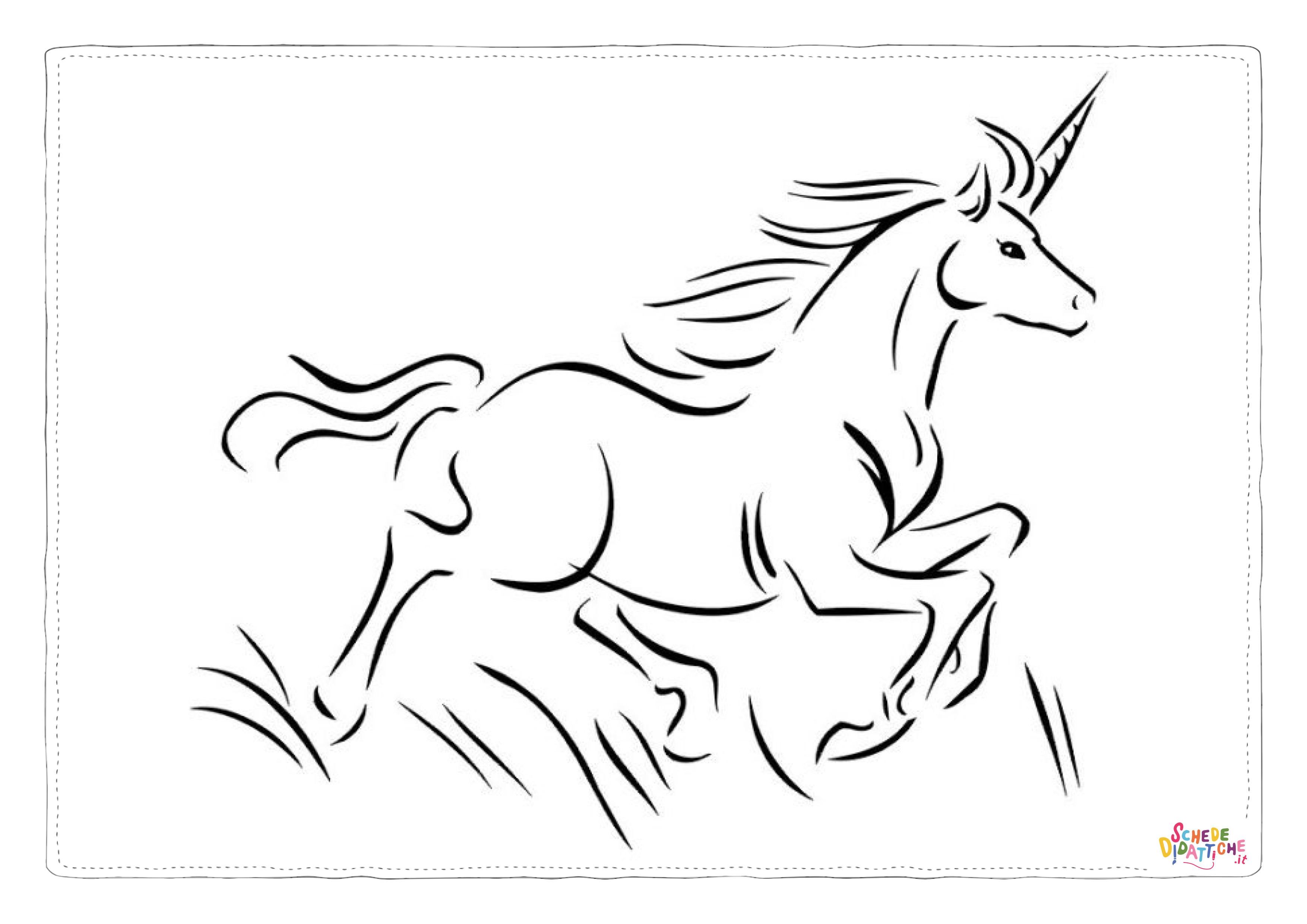 Disegno "Disegno di unicorno da stampare e colorare 144" Disegno di unicorno da stampare e colorare 144