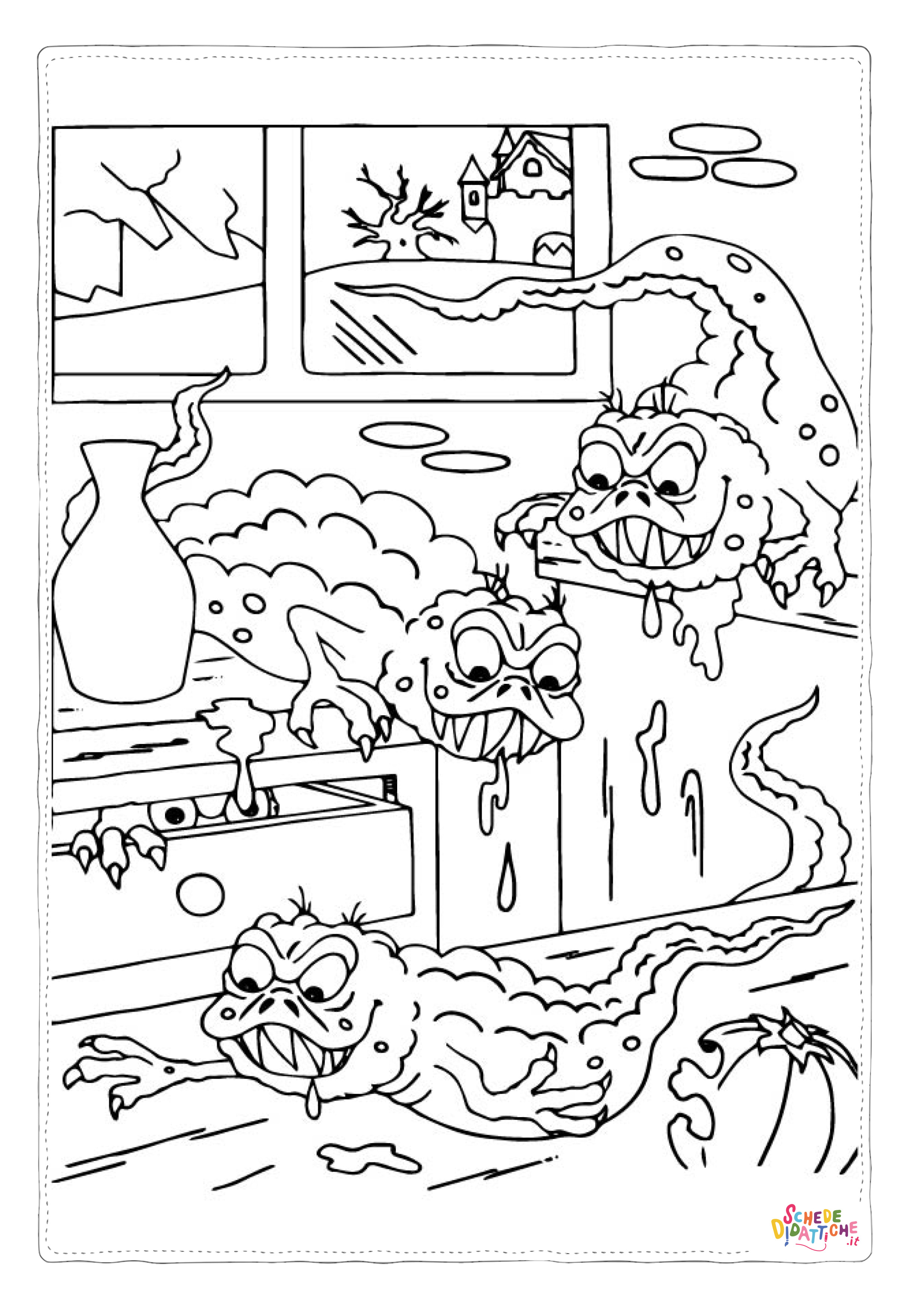 Disegno "Disegno di casa infestata da stampare e colorare 12" Disegno di casa infestata da stampare e colorare 12