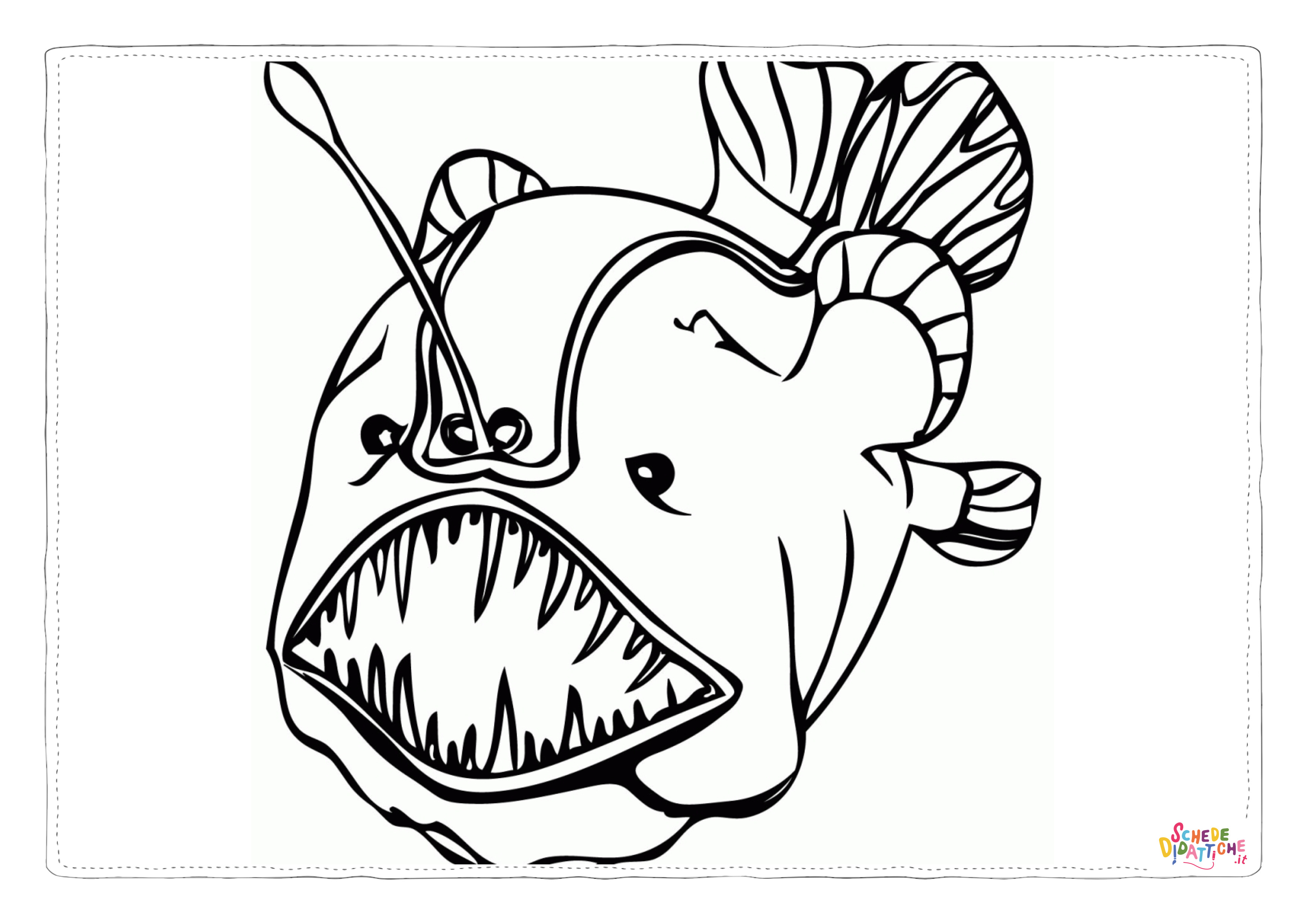 Disegno "Disegno di pesce da stampare e colorare 195" Disegno di pesce da stampare e colorare 195