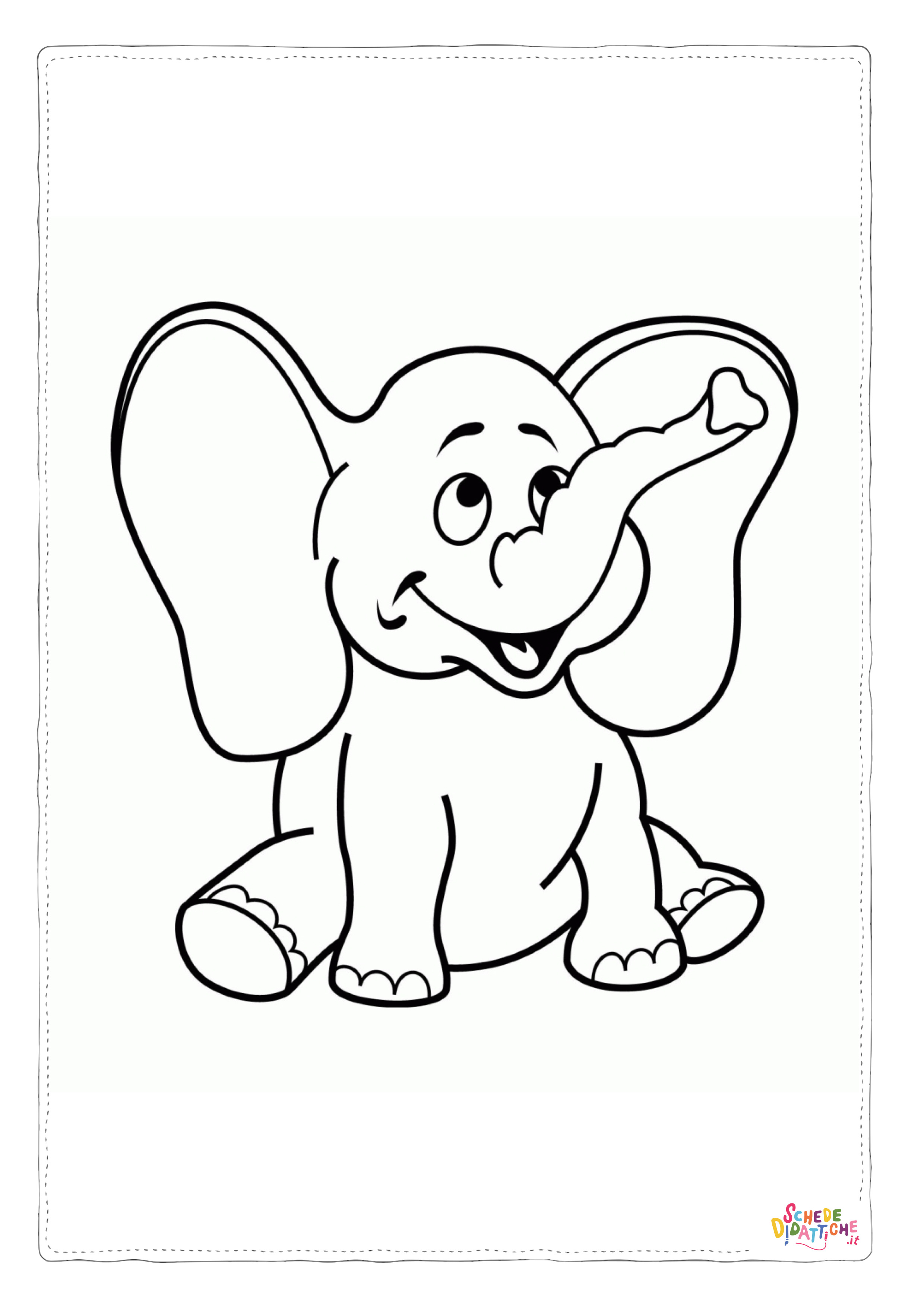 Disegno "Disegno di elefante da stampare e colorare 127" Disegno di elefante da stampare e colorare 127