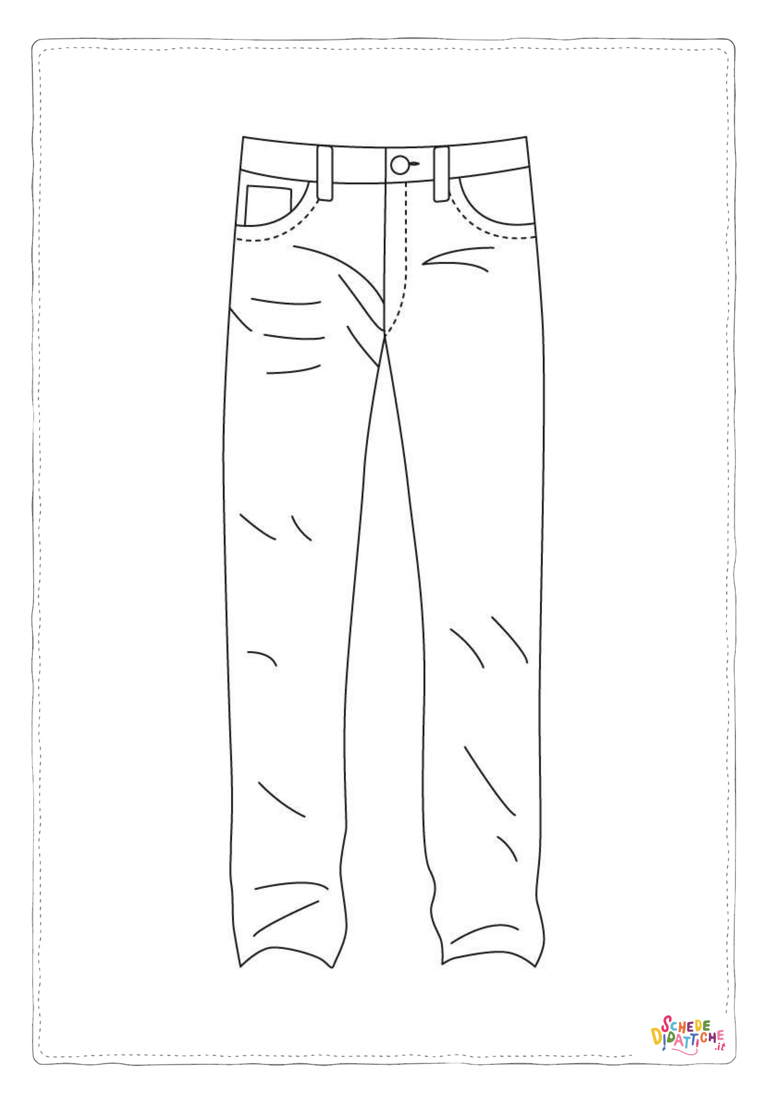 Disegno di pantalone da stampare e colorare 6