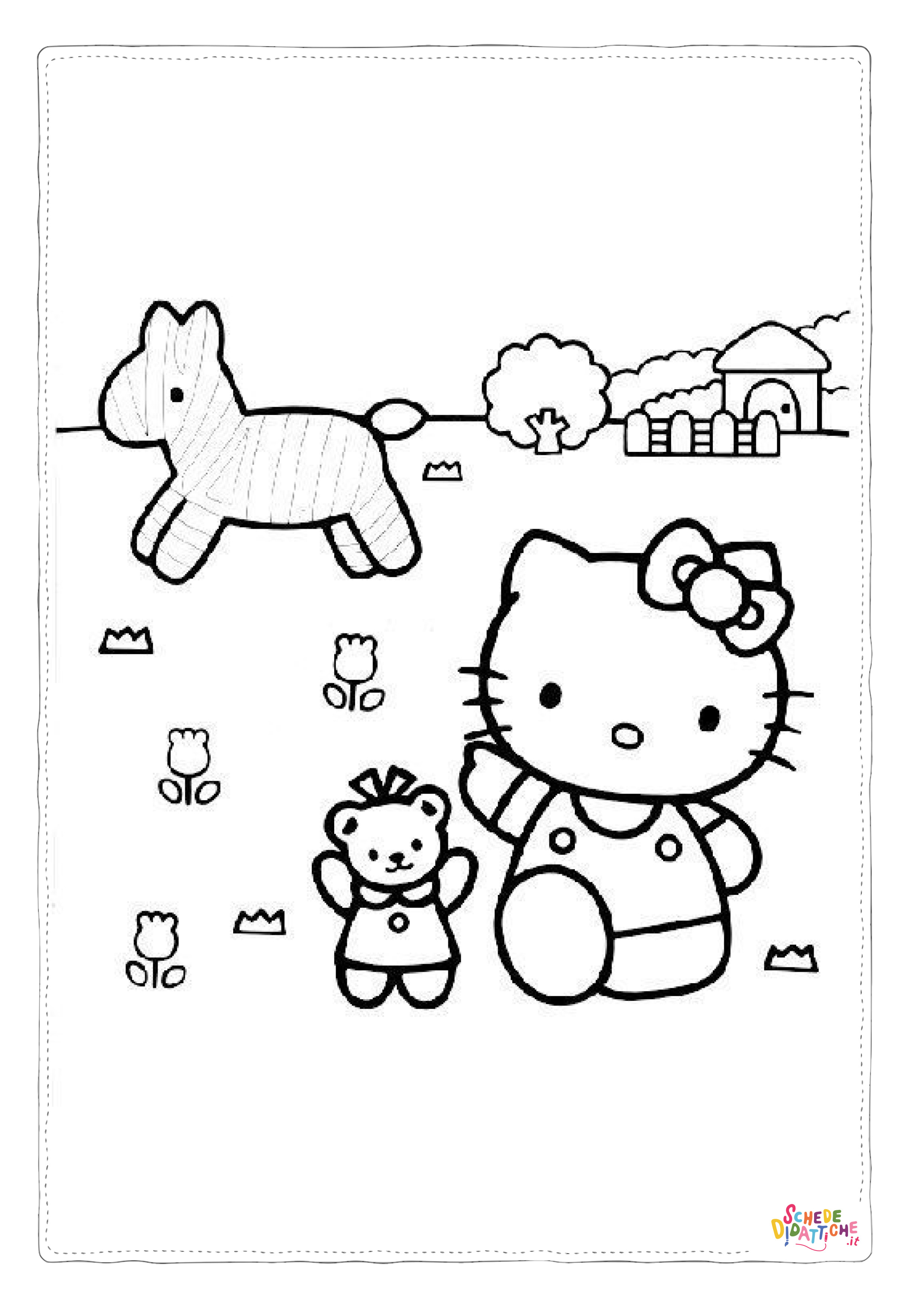 Disegno "Disegno di Hello Kitty da stampare e colorare 221" Disegno di Hello Kitty da stampare e colorare 221
