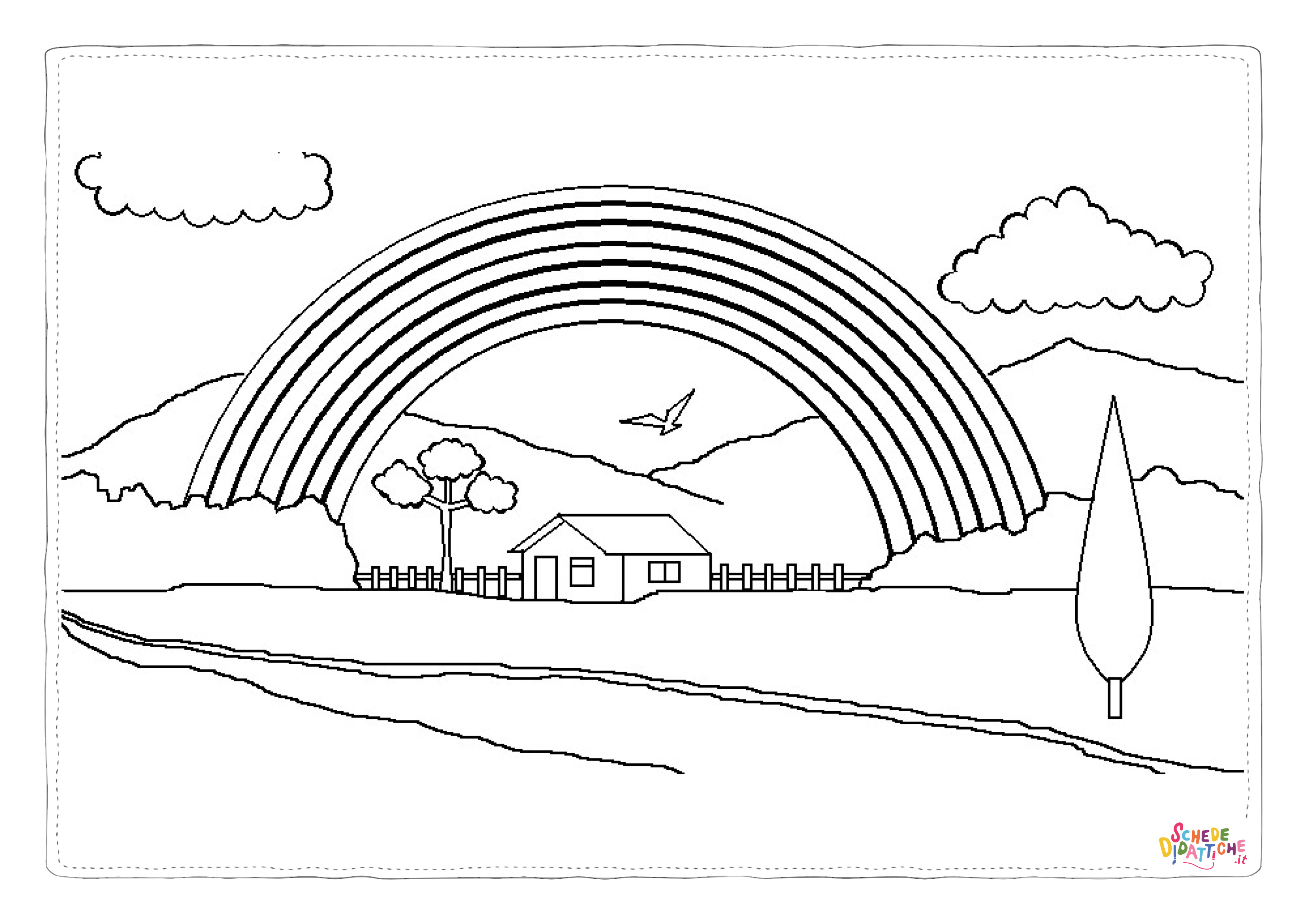 Disegno di arcobaleno da stampare e colorare 43