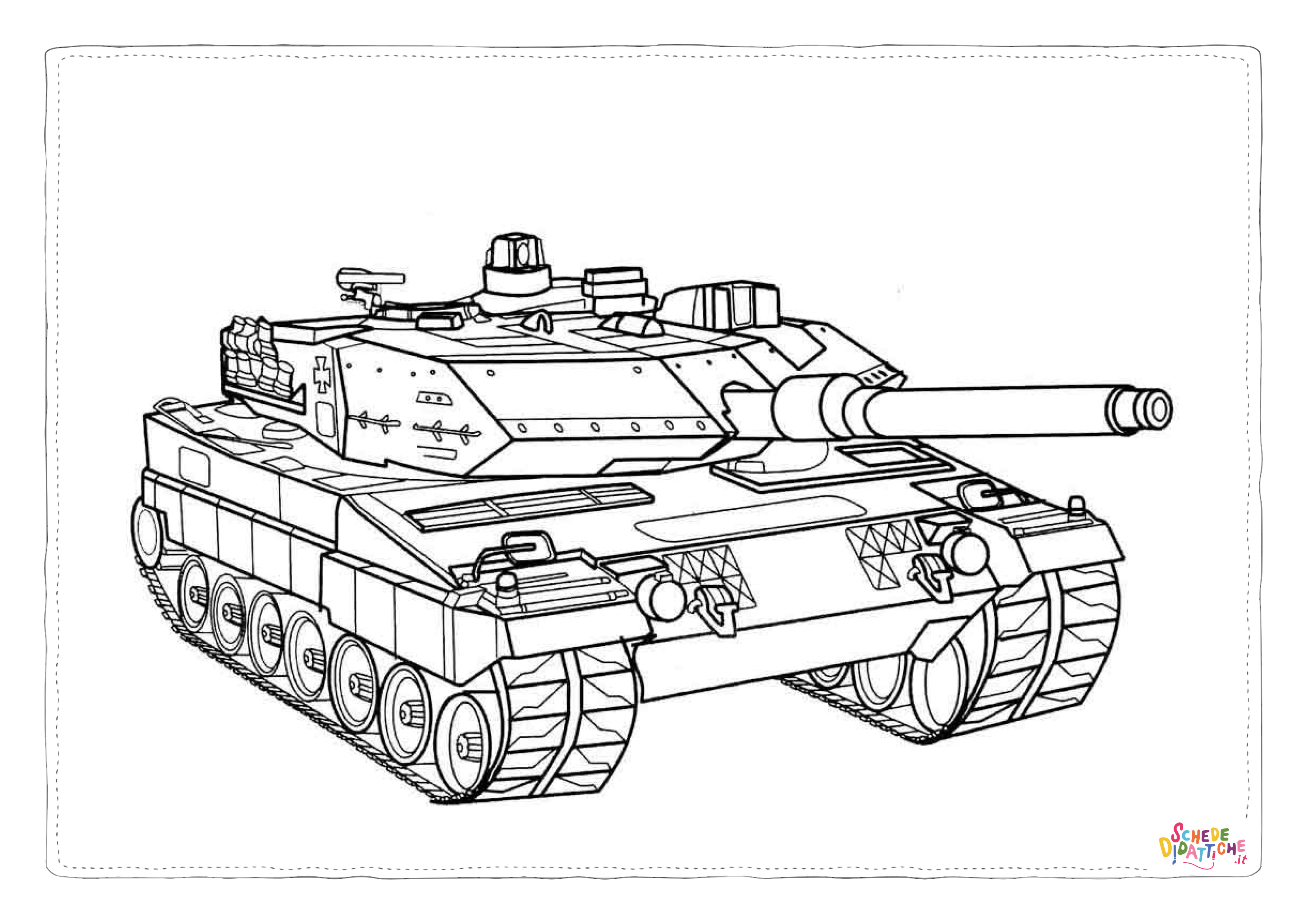Disegno di carro armato da stampare e colorare 28