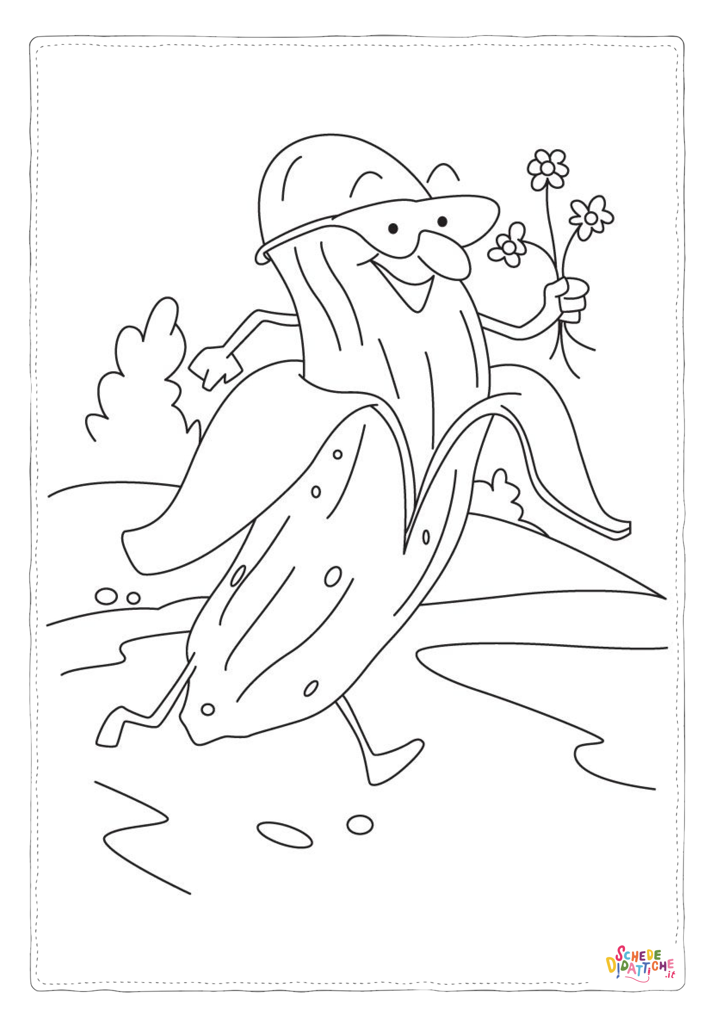 Disegno "Disegno di banana da stampare e colorare 23" Disegno di banana da stampare e colorare 23