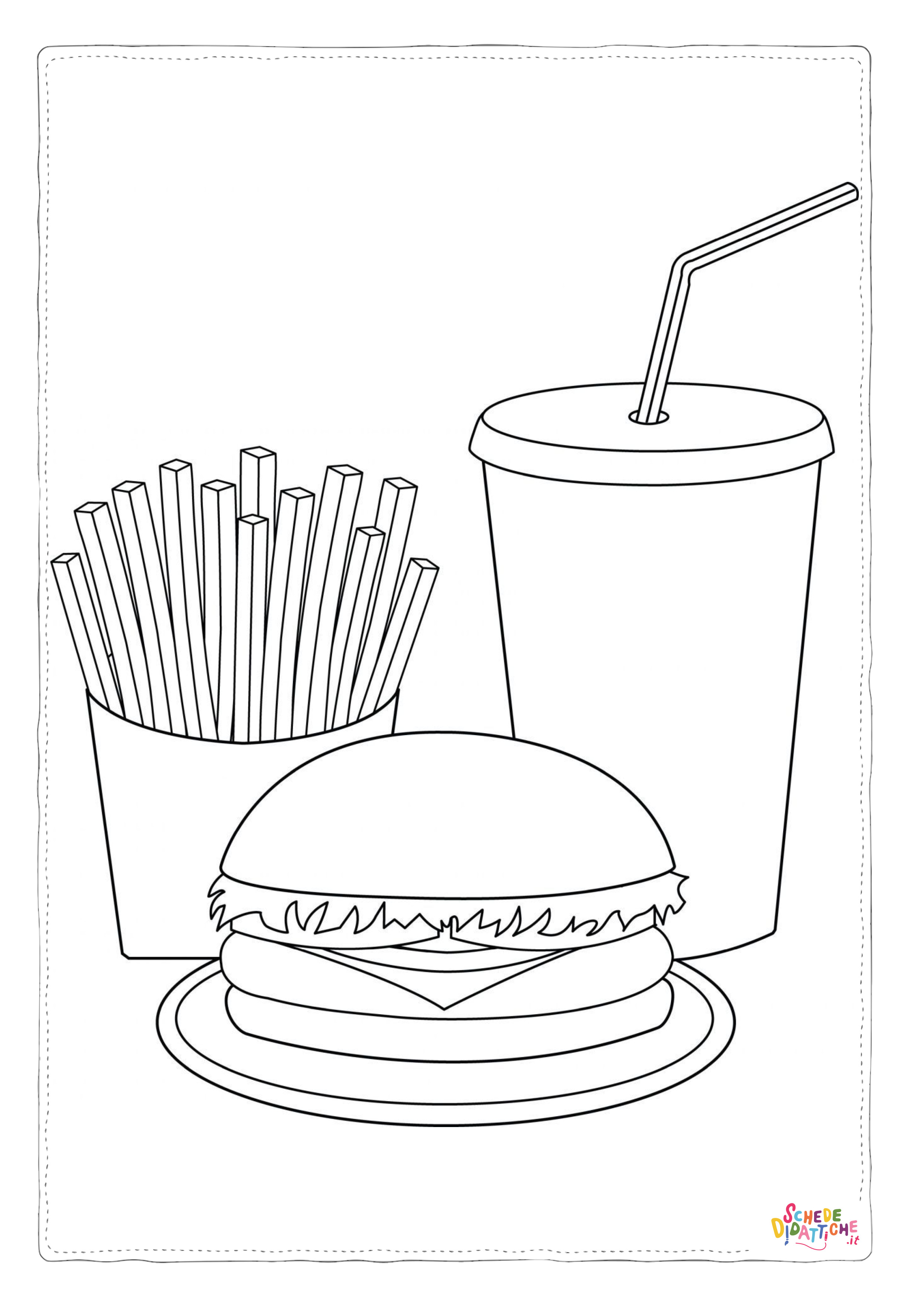 Disegno "Disegno di fast food da stampare e colorare 39" Disegno di fast food da stampare e colorare 39