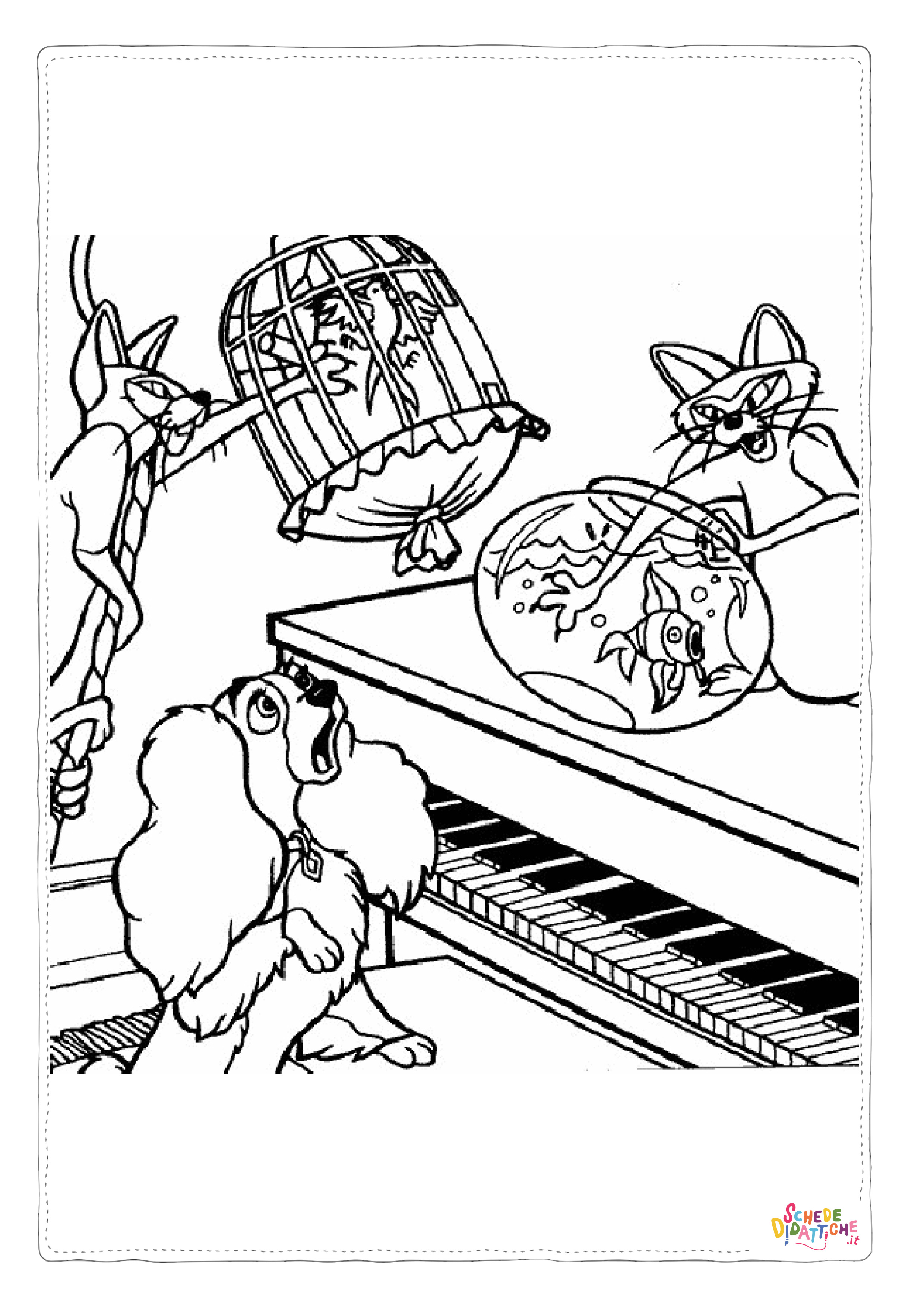 Disegno di Lilli e il Vagabondo da stampare e colorare 16