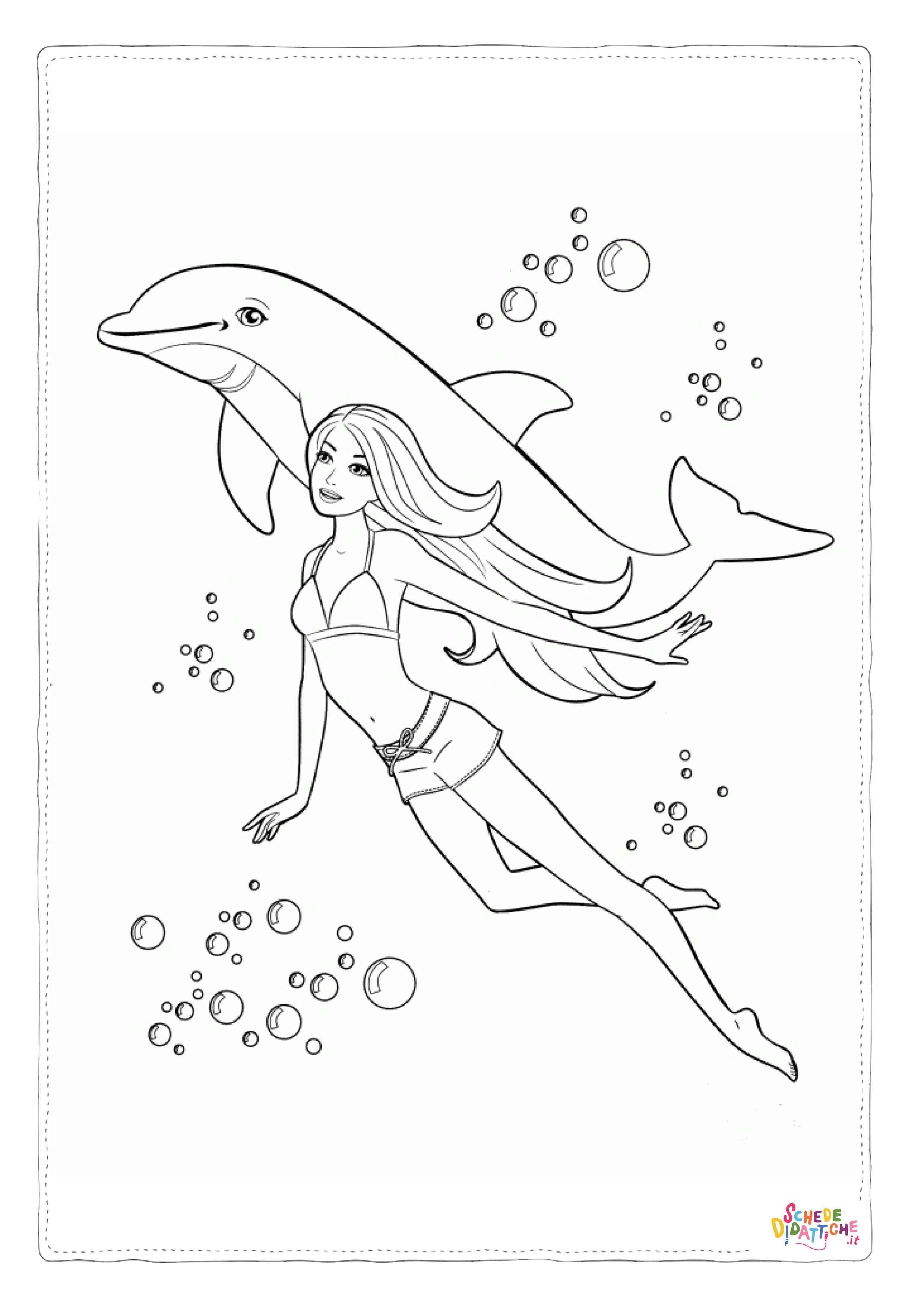 Disegno "Disegno di delfino da stampare e colorare 23" Disegno di delfino da stampare e colorare 23