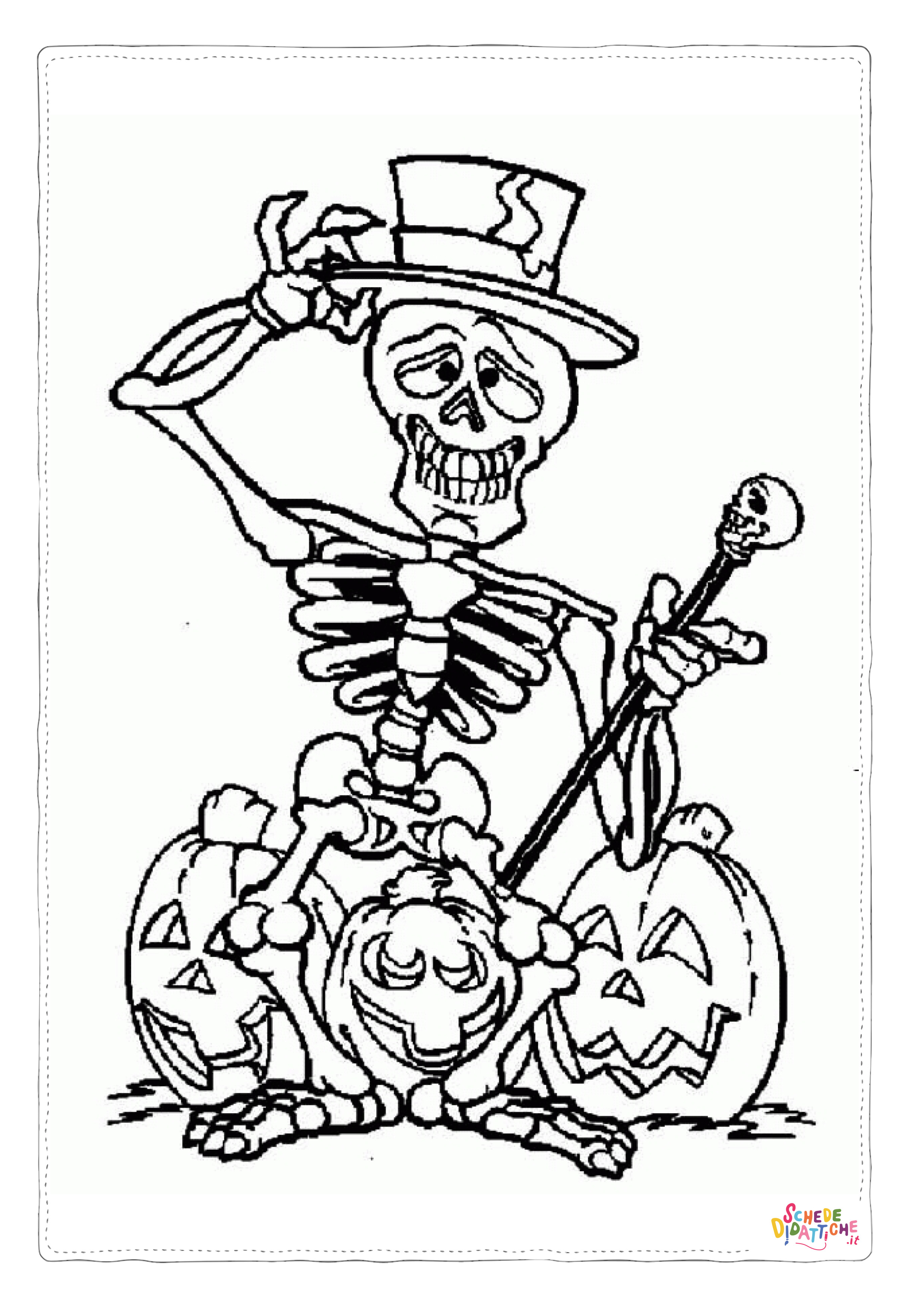 Disegno "Disegno di teschio e scheletro da stampare e colorare 20" Disegno di teschio e scheletro da stampare e colorare 20