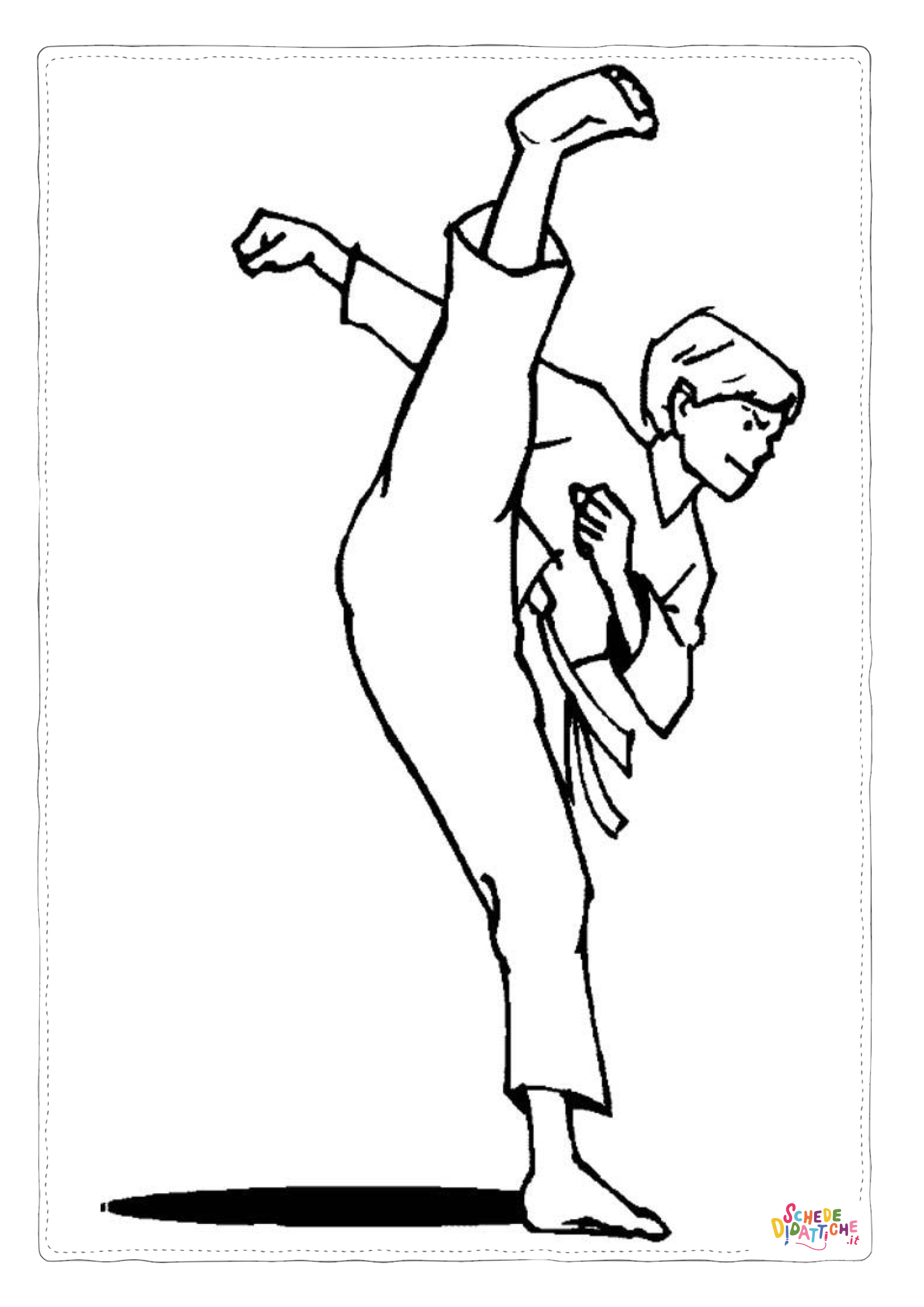 Disegno "Disegno di karate da stampare e colorare 1" Disegno di karate da stampare e colorare 1