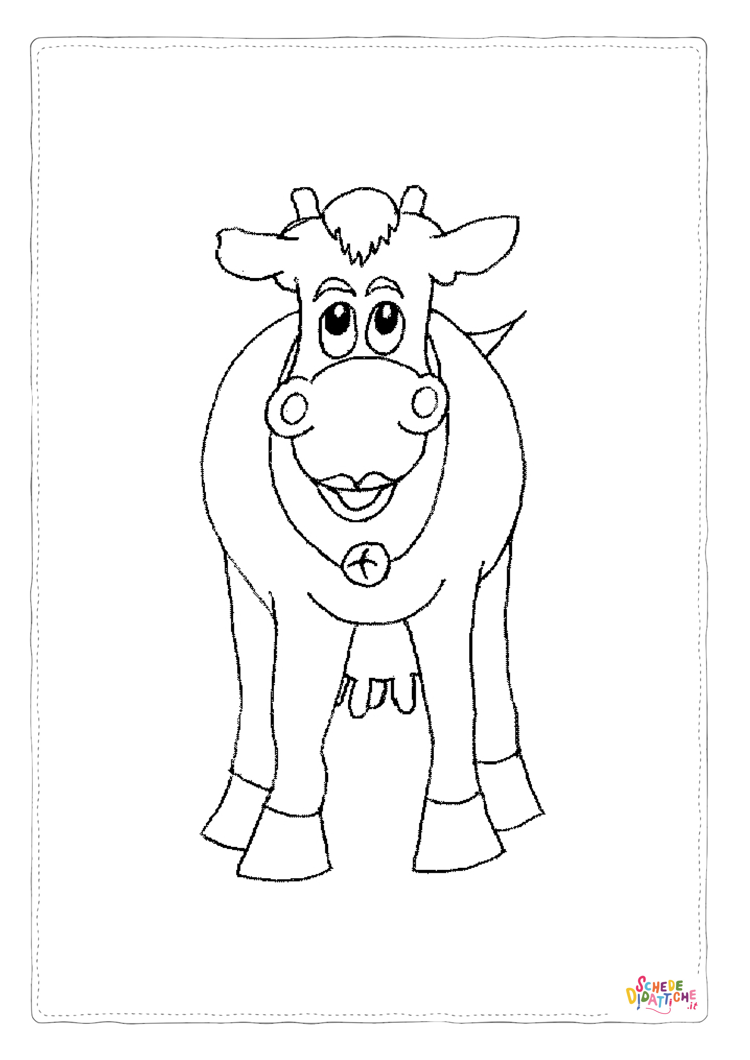 Disegno "Disegno di mucca da stampare e colorare 35" Disegno di mucca da stampare e colorare 35