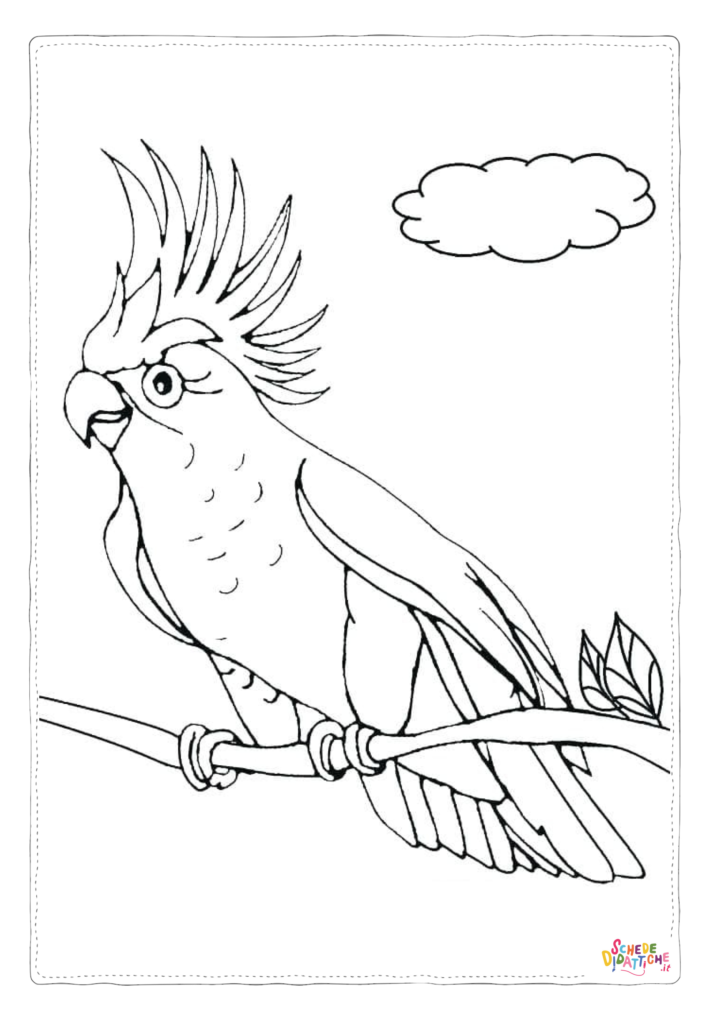 Disegno "Disegno di pappagallo da stampare e colorare 78" Disegno di pappagallo da stampare e colorare 78