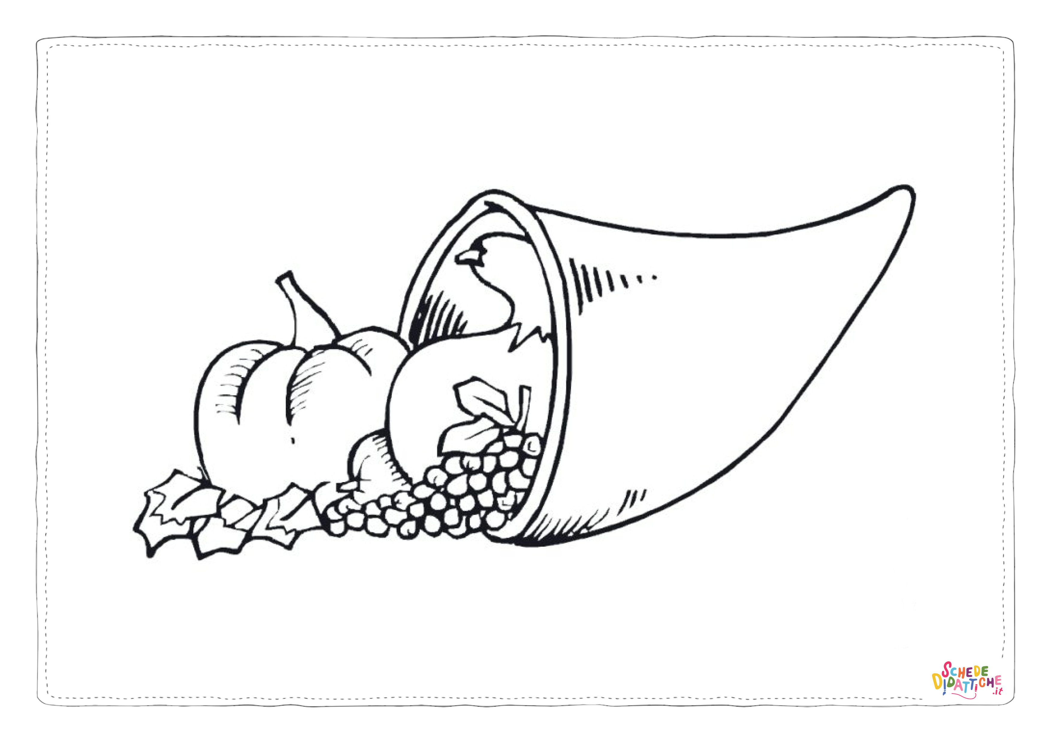 Disegno di cesto di frutta da stampare e colorare 60
