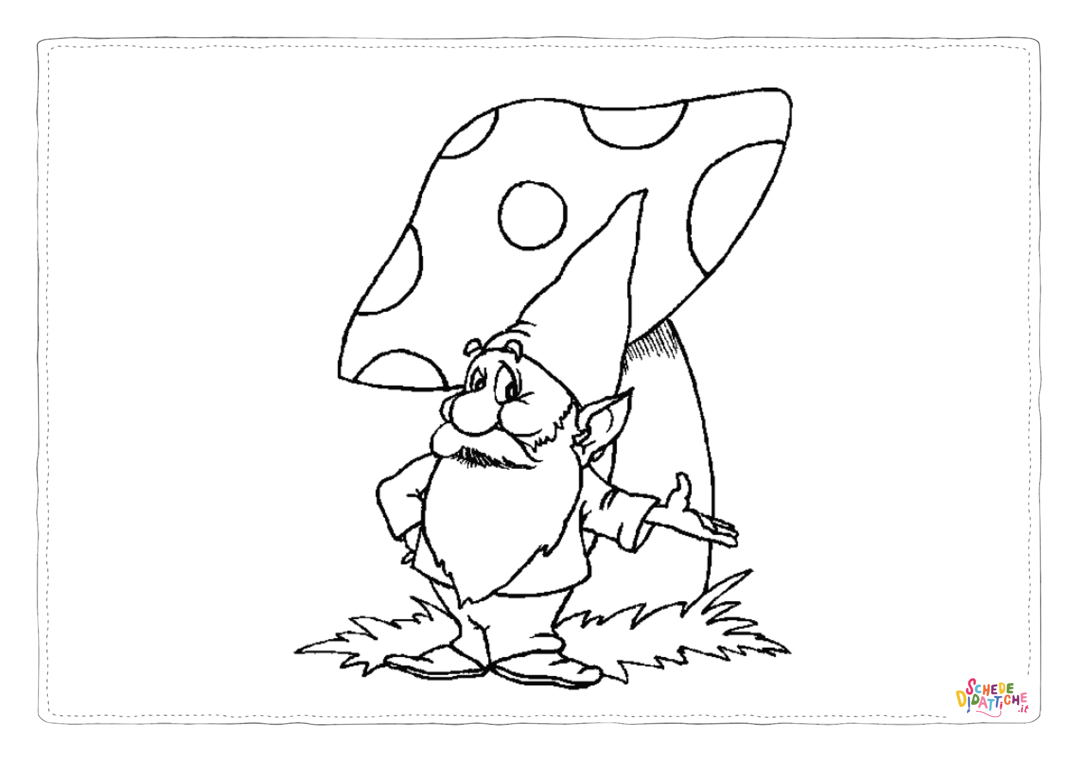Disegno "Disegno di gnomo e folletto da stampare e colorare 7" Disegno di gnomo e folletto da stampare e colorare 7