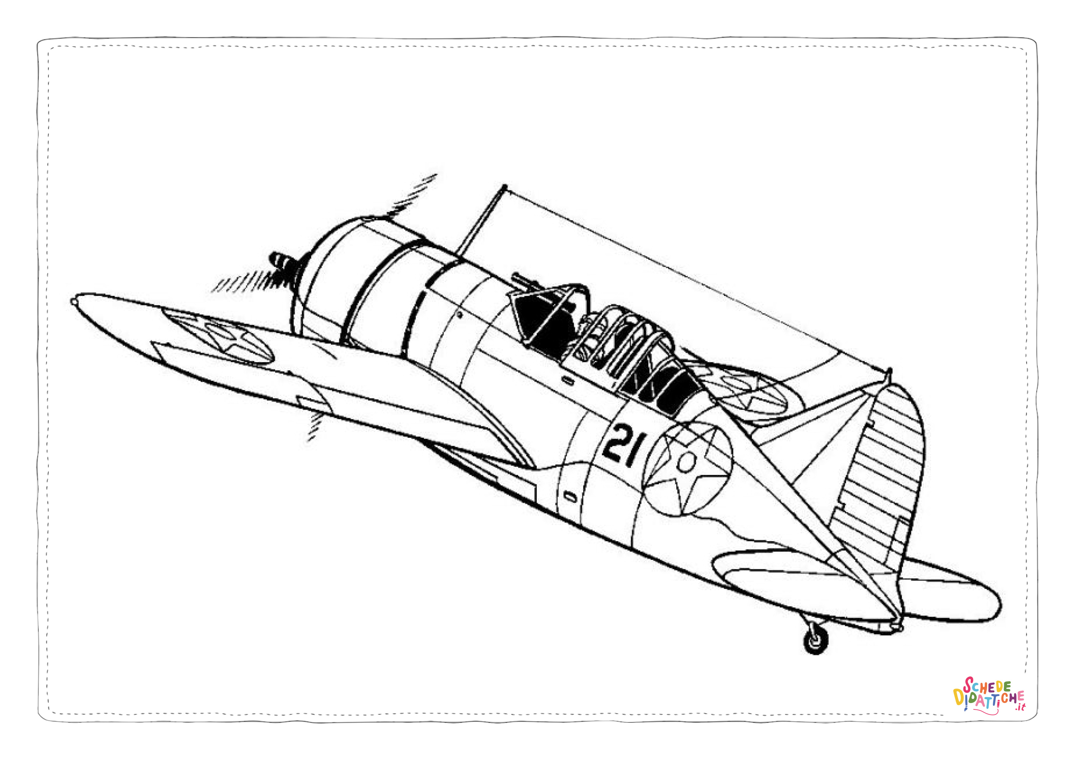 Disegno "Disegno di aereo militare da stampare e colorare 21" Disegno di aereo militare da stampare e colorare 21