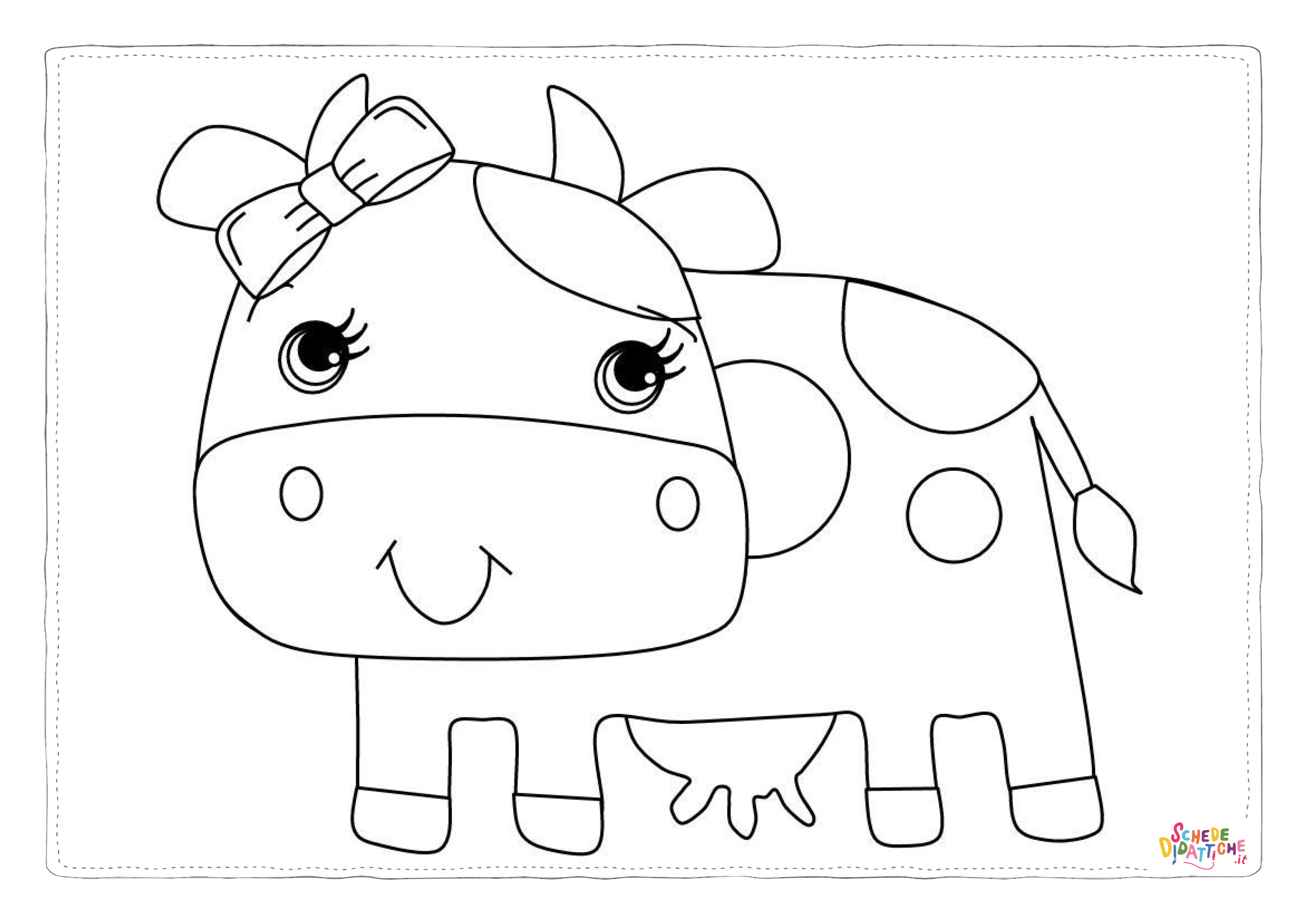 Disegno "Disegno di mucca da stampare e colorare 109" Disegno di mucca da stampare e colorare 109