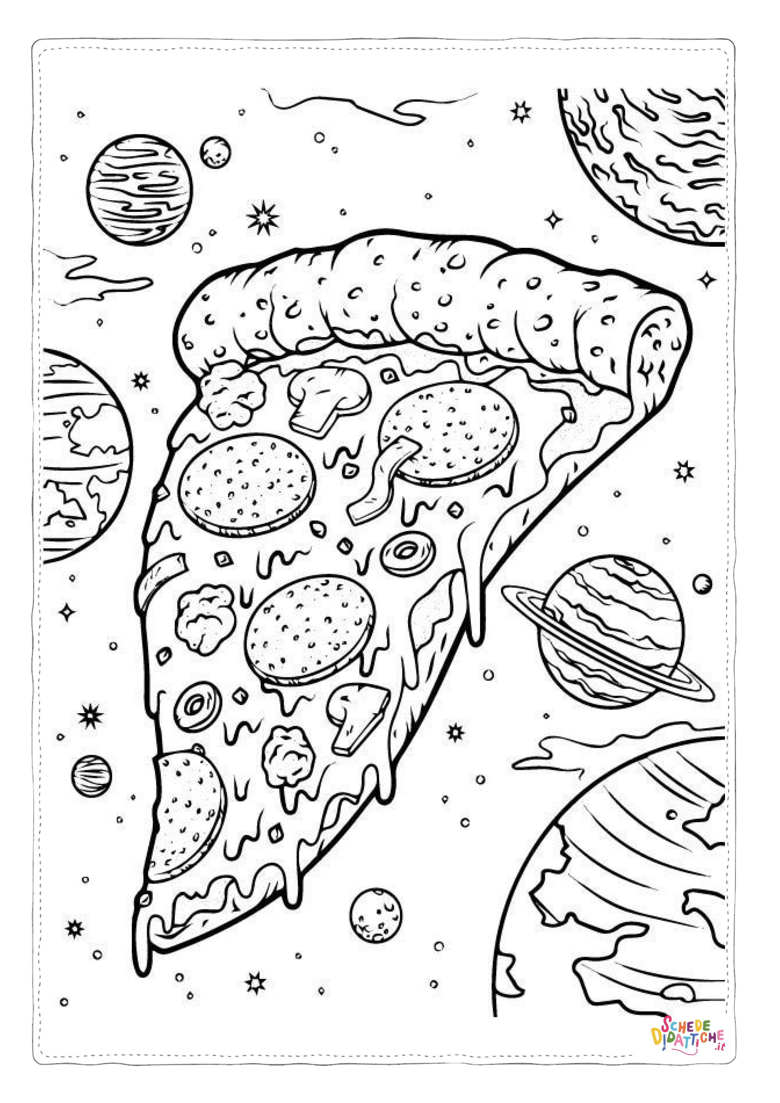 Disegno di pizza da stampare e colorare 22