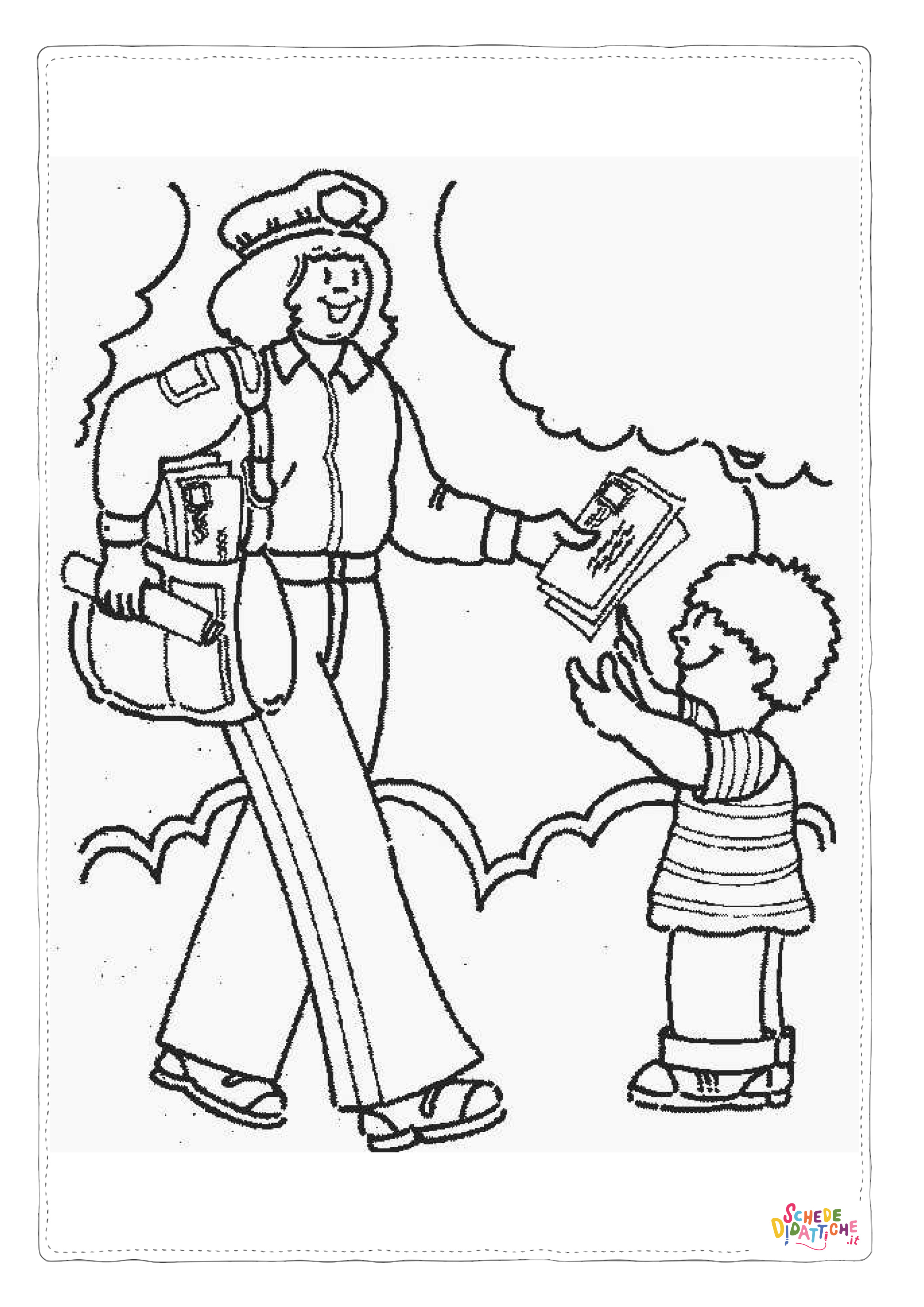 Disegno "Disegno di postino da stampare e colorare 6" Disegno di postino da stampare e colorare 6
