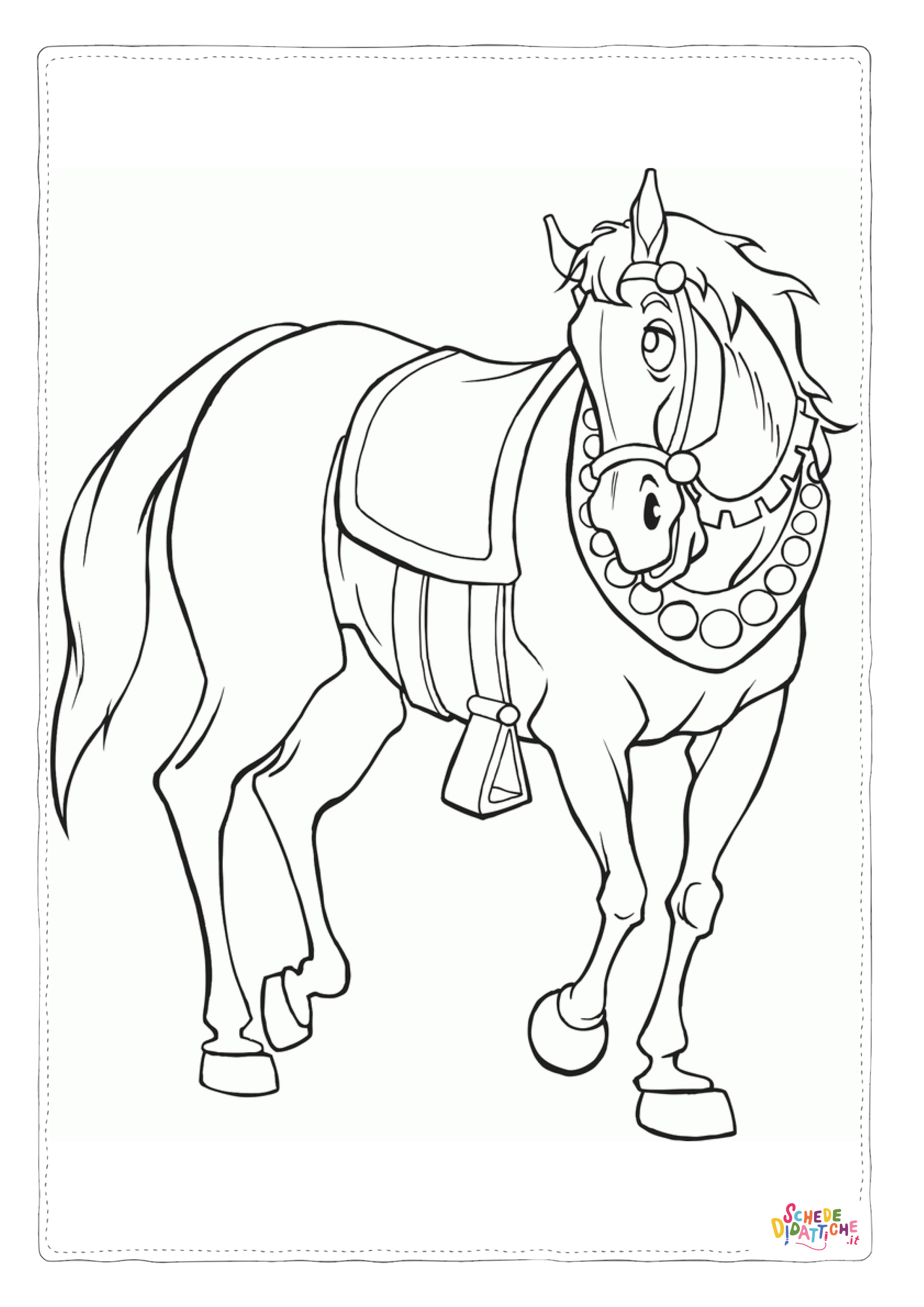 Disegno di equitazione da stampare e colorare 21