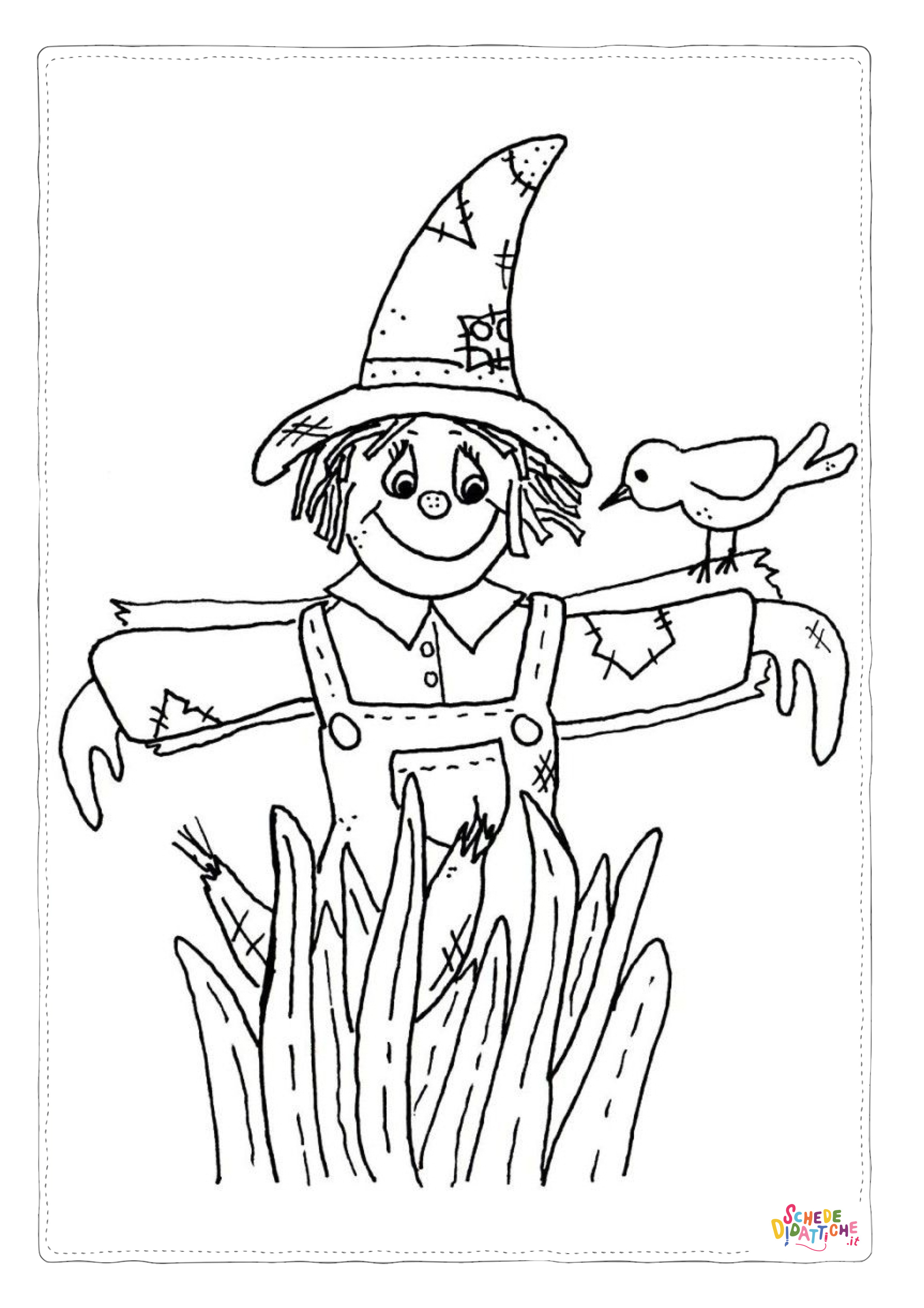 Disegno "Disegno di spaventapasseri da stampare e colorare 4" Disegno di spaventapasseri da stampare e colorare 4