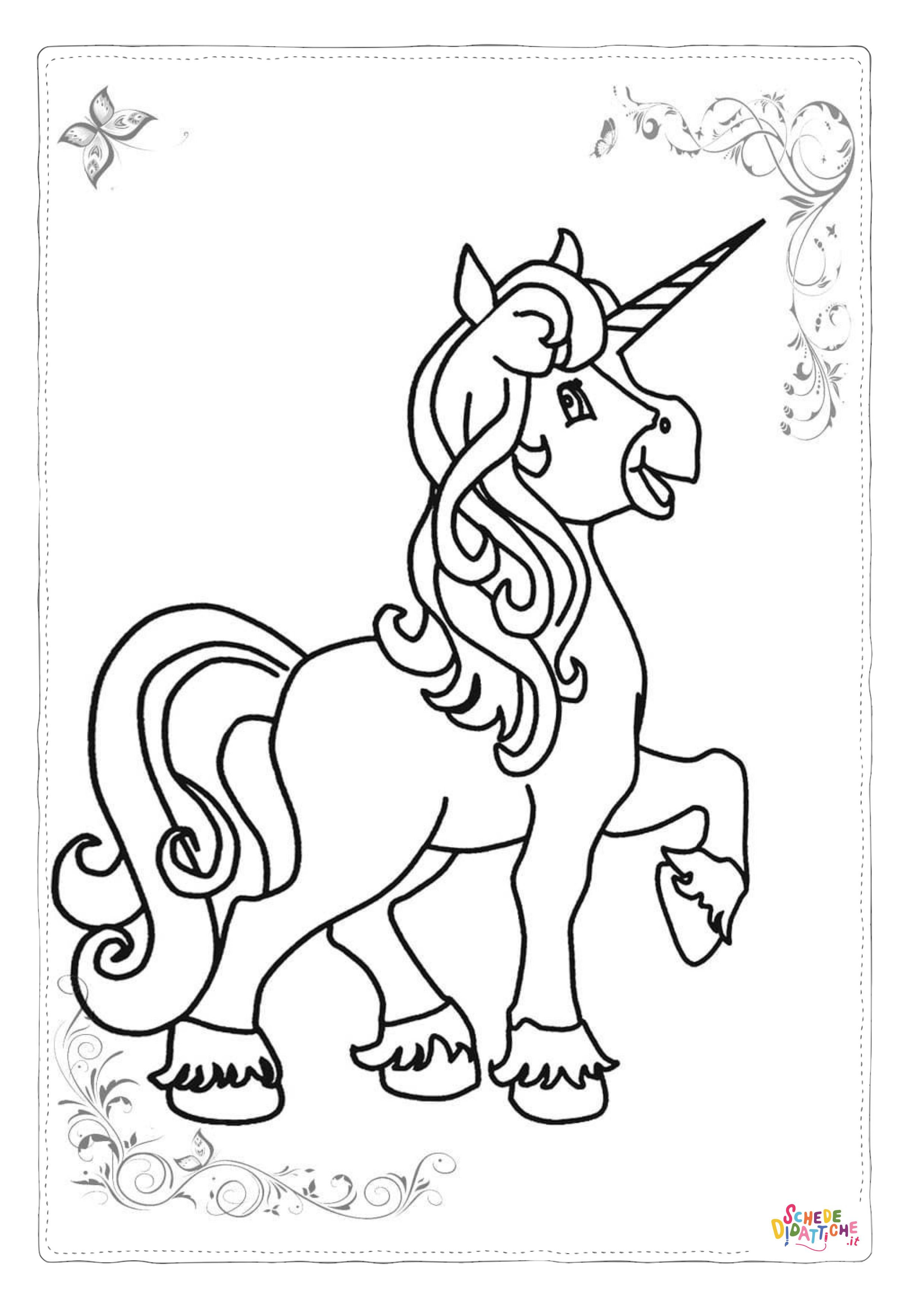 Disegno "Disegno di unicorno da stampare e colorare 34" Disegno di unicorno da stampare e colorare 34
