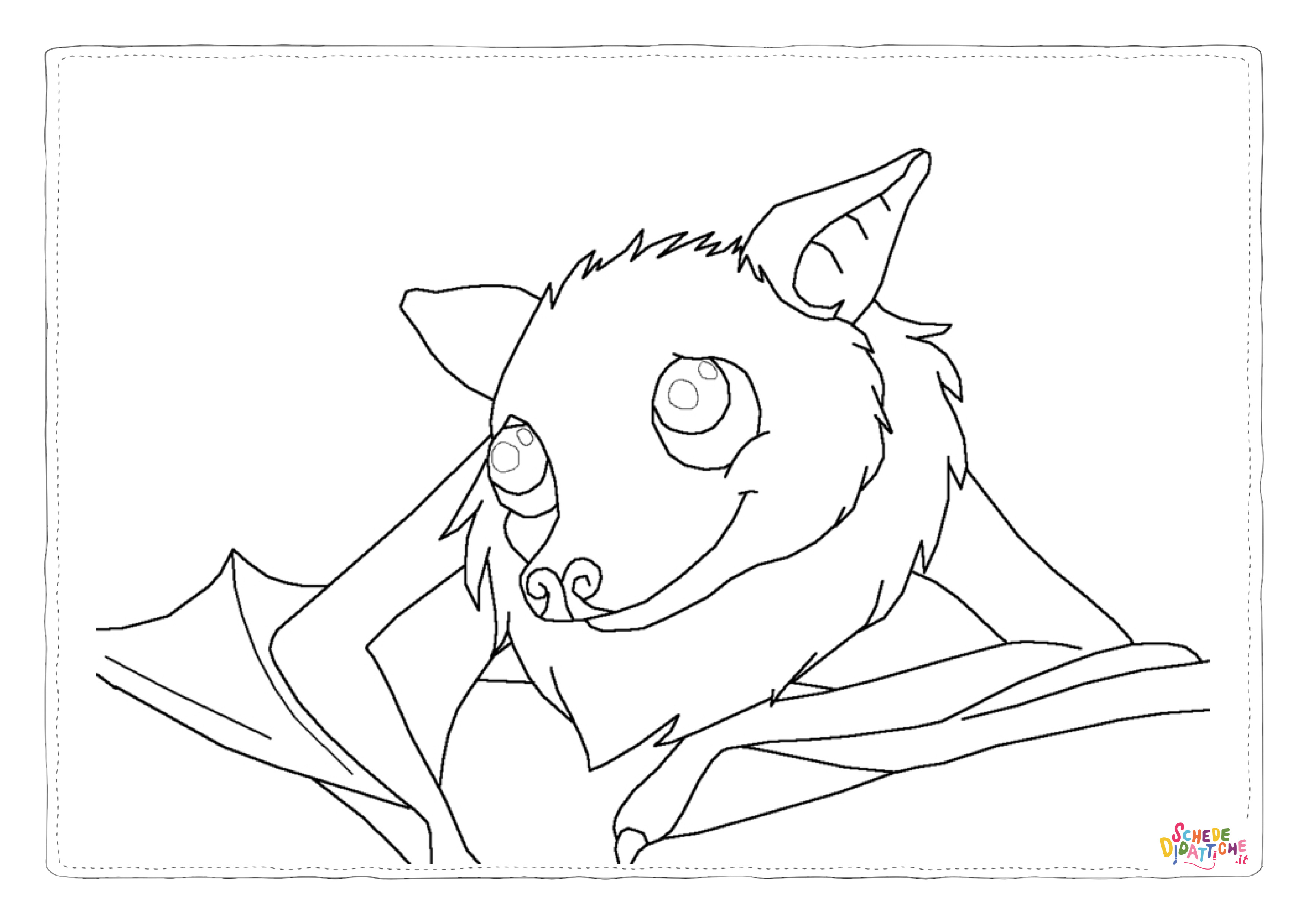 Disegno di pipistrello da stampare e colorare 6