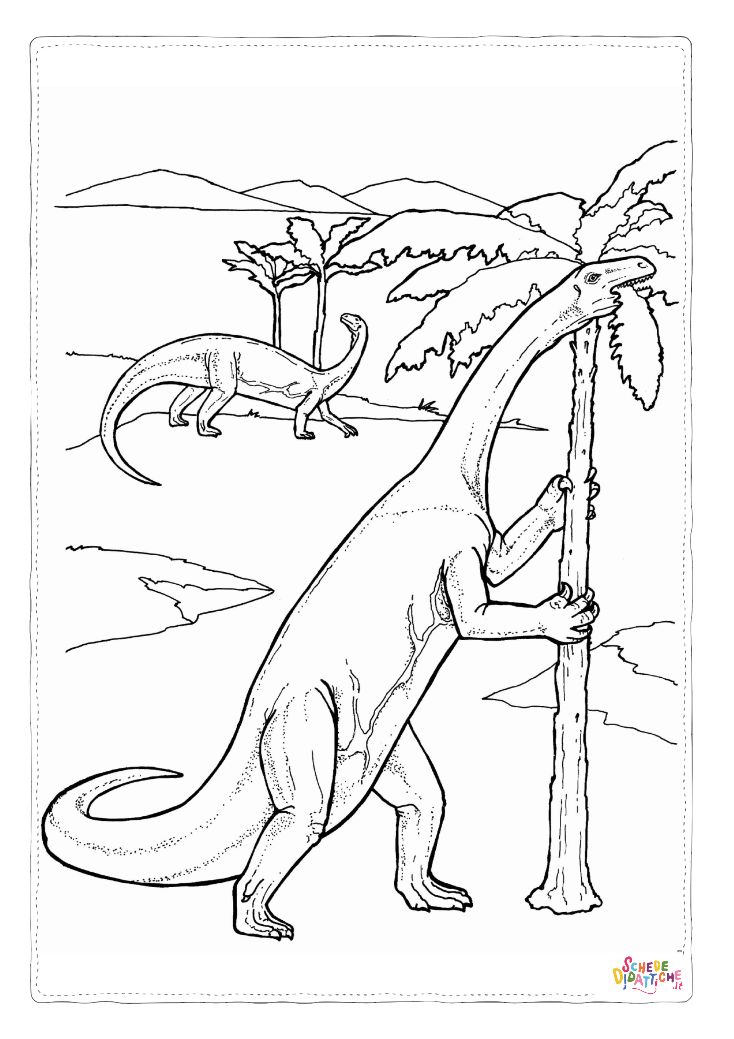 Disegno "Disegno di Brontosauro da stampare e colorare 13" Disegno di Brontosauro da stampare e colorare 13