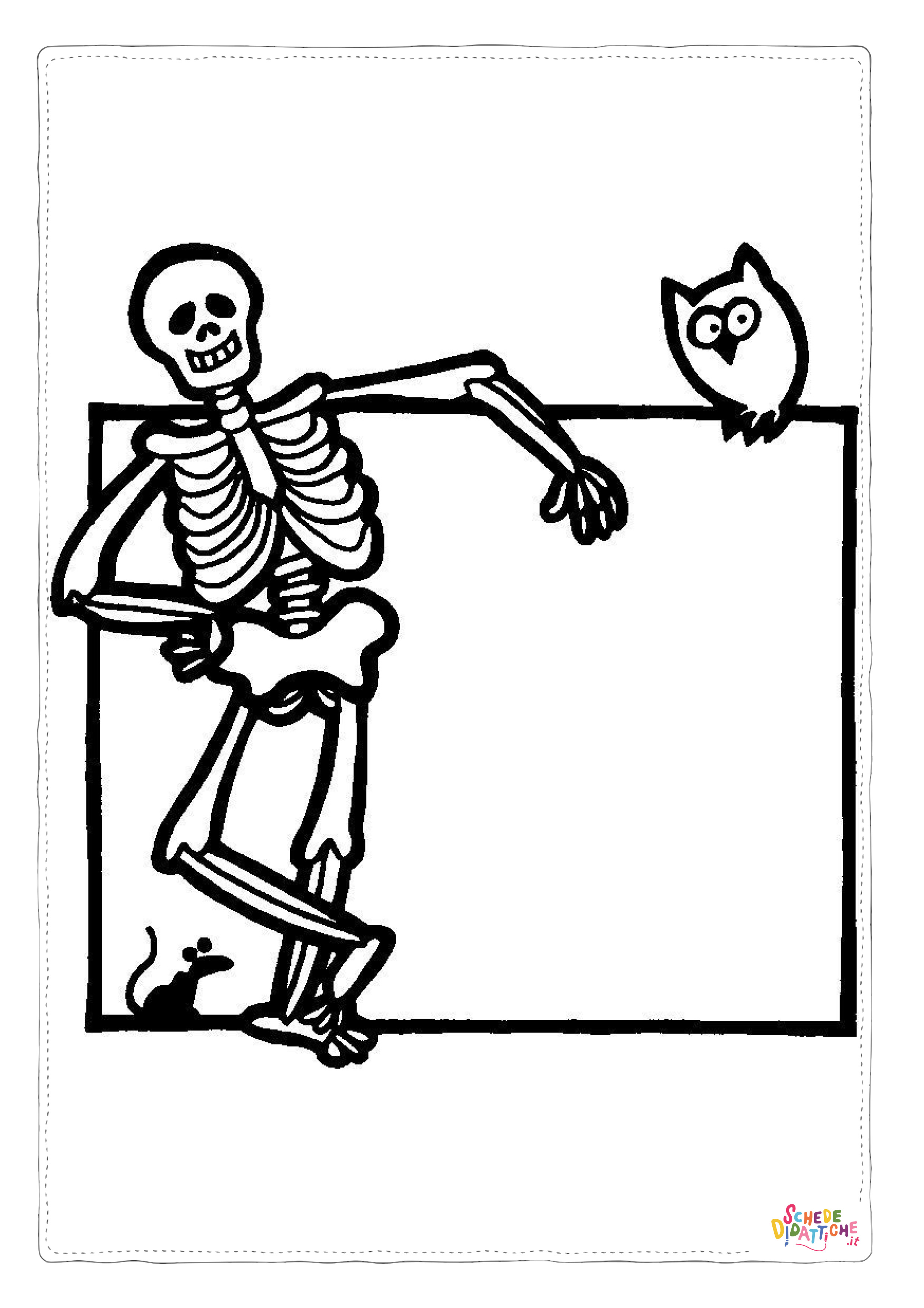 Disegno "Disegno di teschio e scheletro da stampare e colorare 81" Disegno di teschio e scheletro da stampare e colorare 81