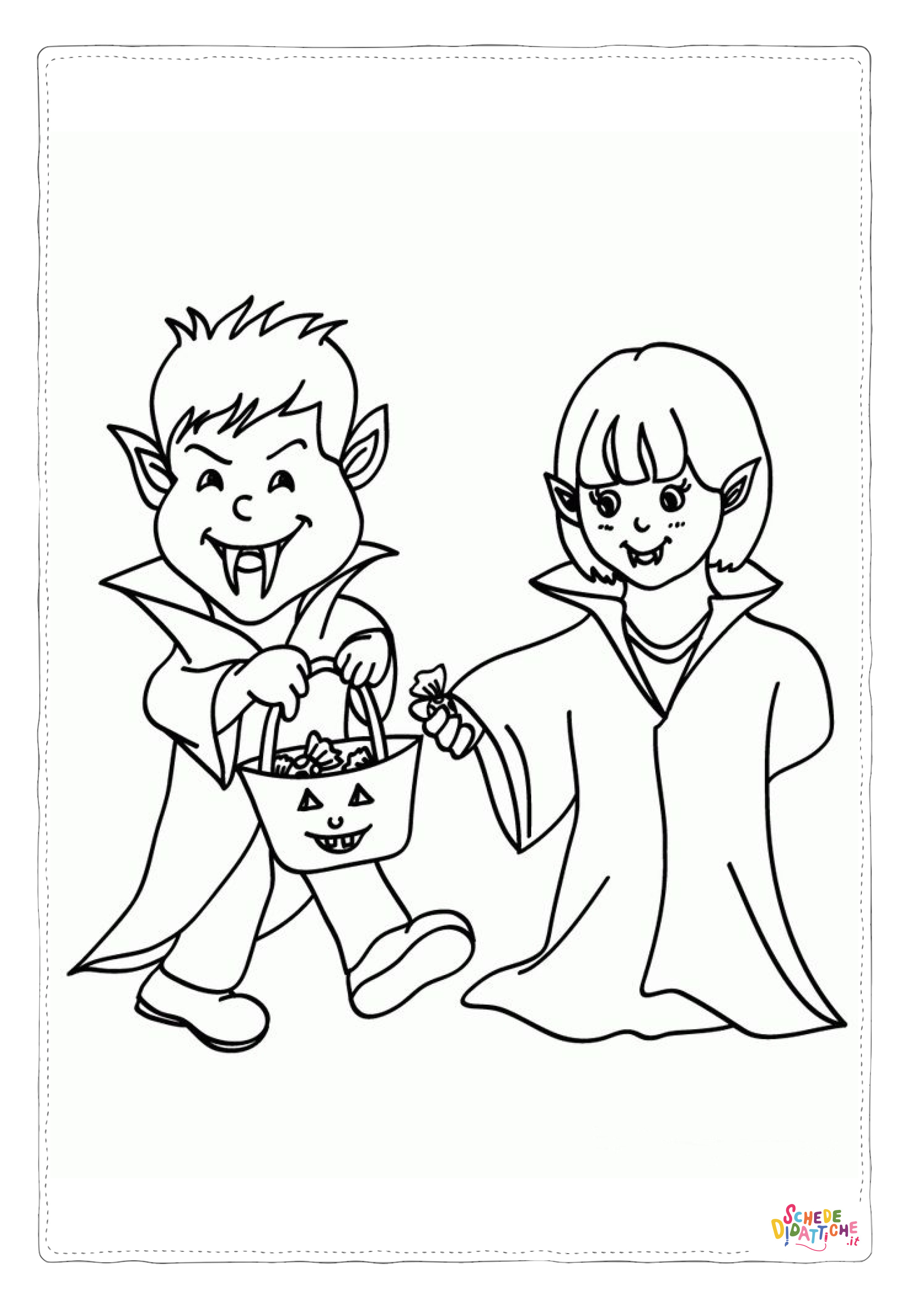 Disegno "Disegno di bambino ad Halloween da stampare e colorare 18" Disegno di bambino ad Halloween da stampare e colorare 18