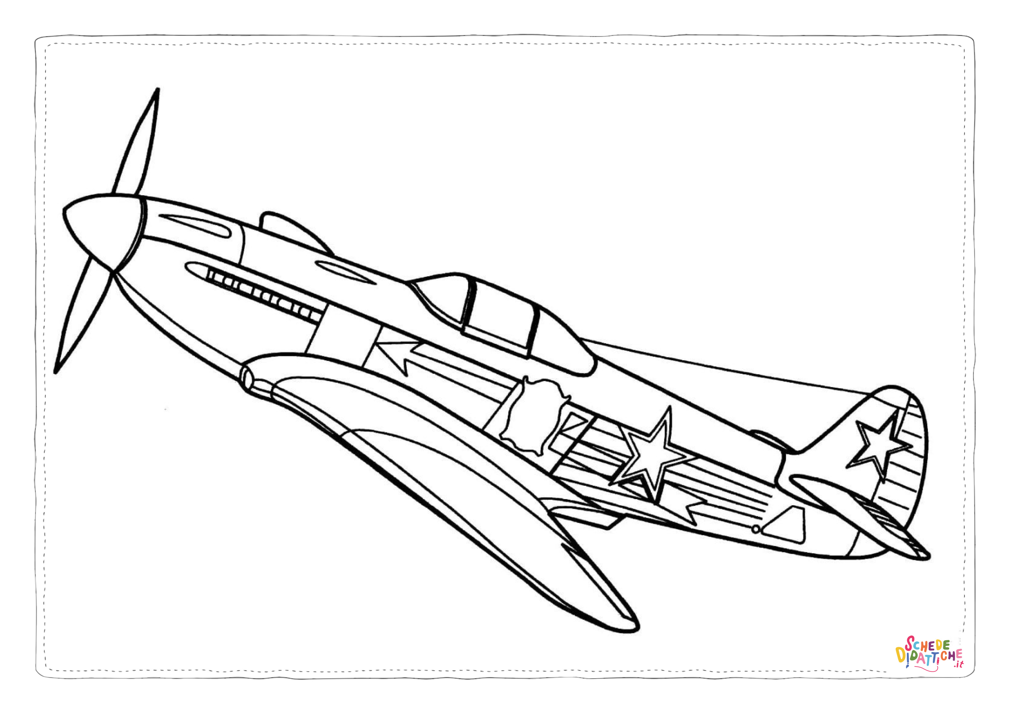 Disegno di aereo militare da stampare e colorare 104