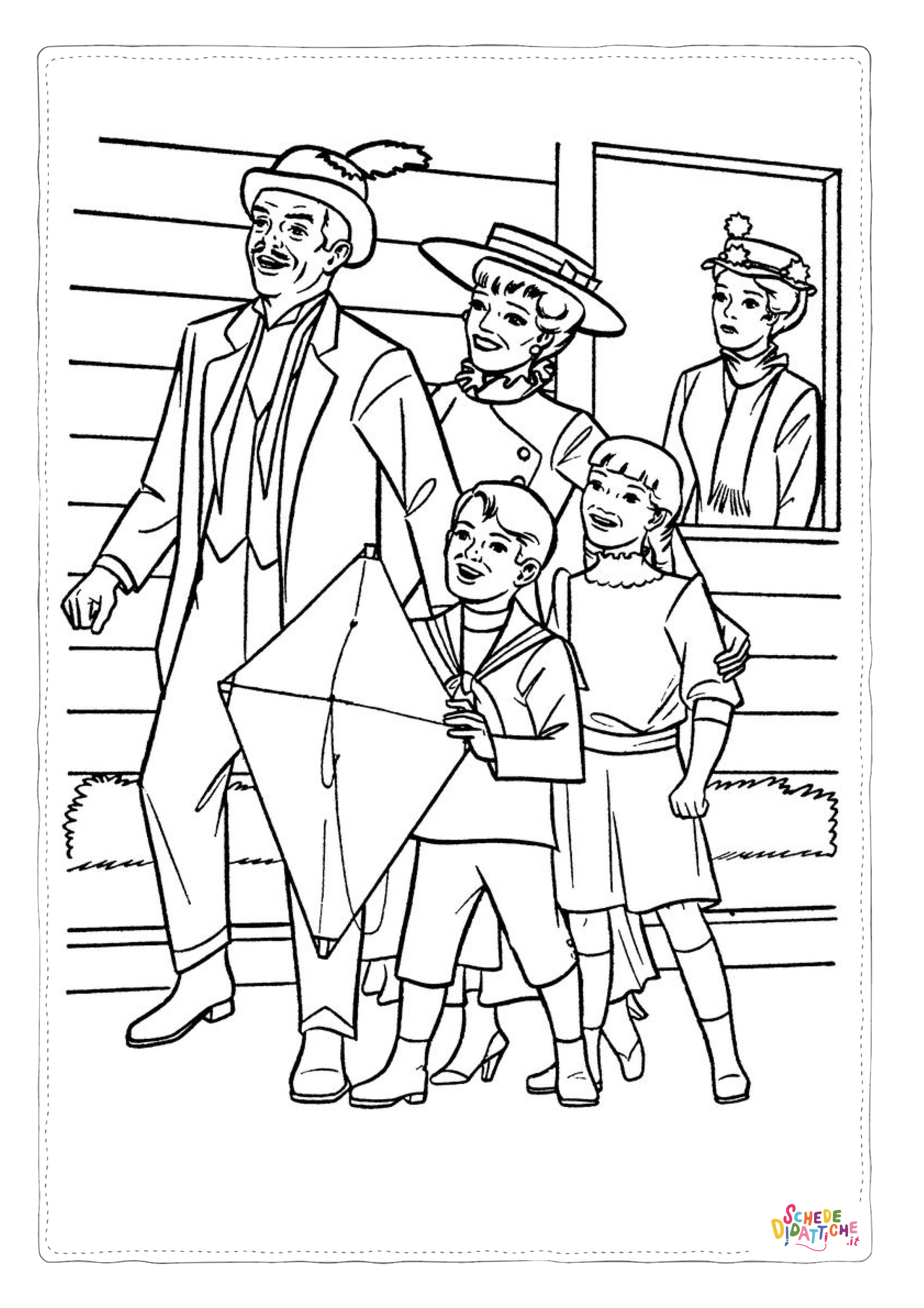 Disegno "Disegno di Mary Poppins da stampare e colorare 17" Disegno di Mary Poppins da stampare e colorare 17