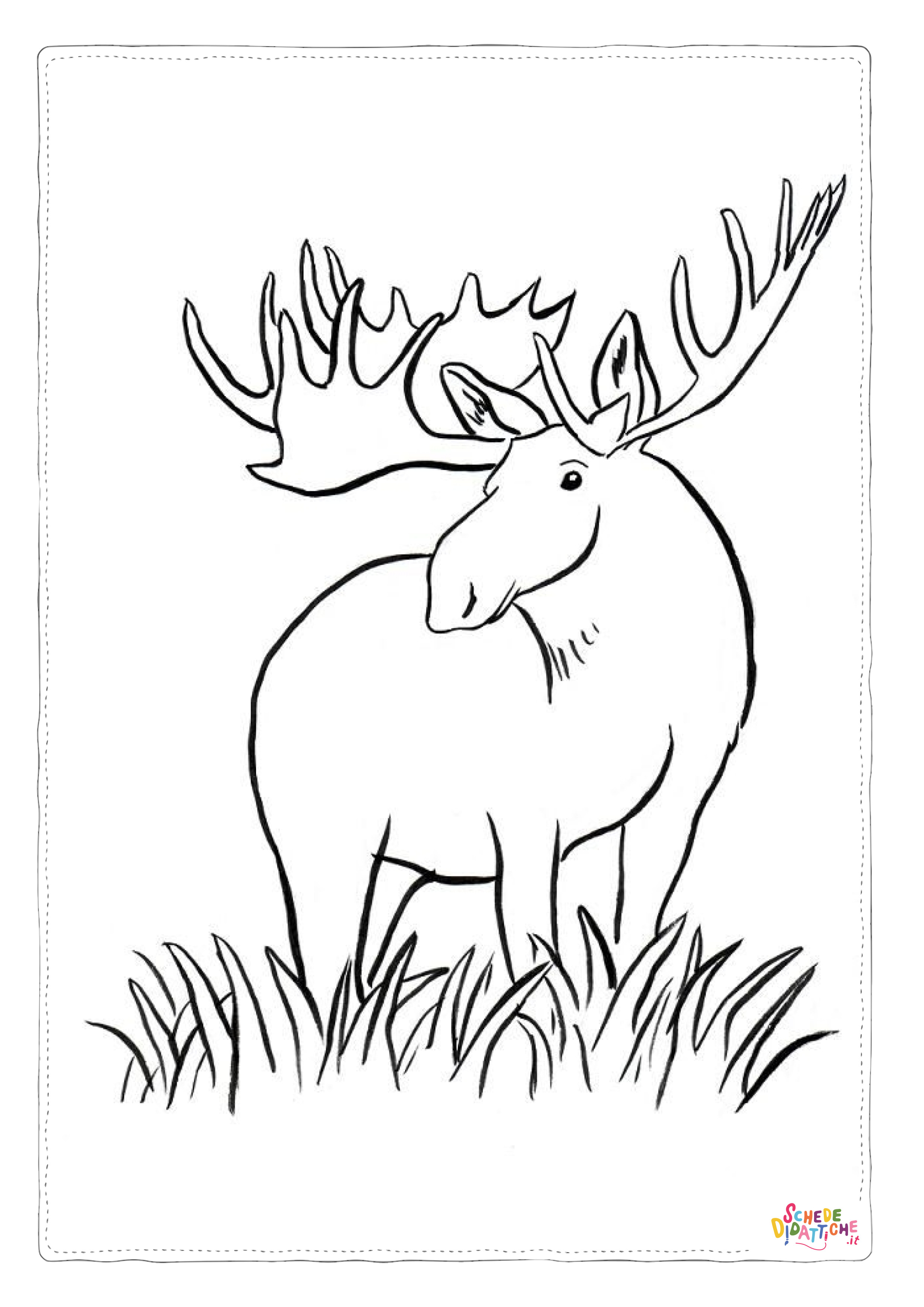 Disegno "Disegno di alce da stampare e colorare 1" Disegno di alce da stampare e colorare 1