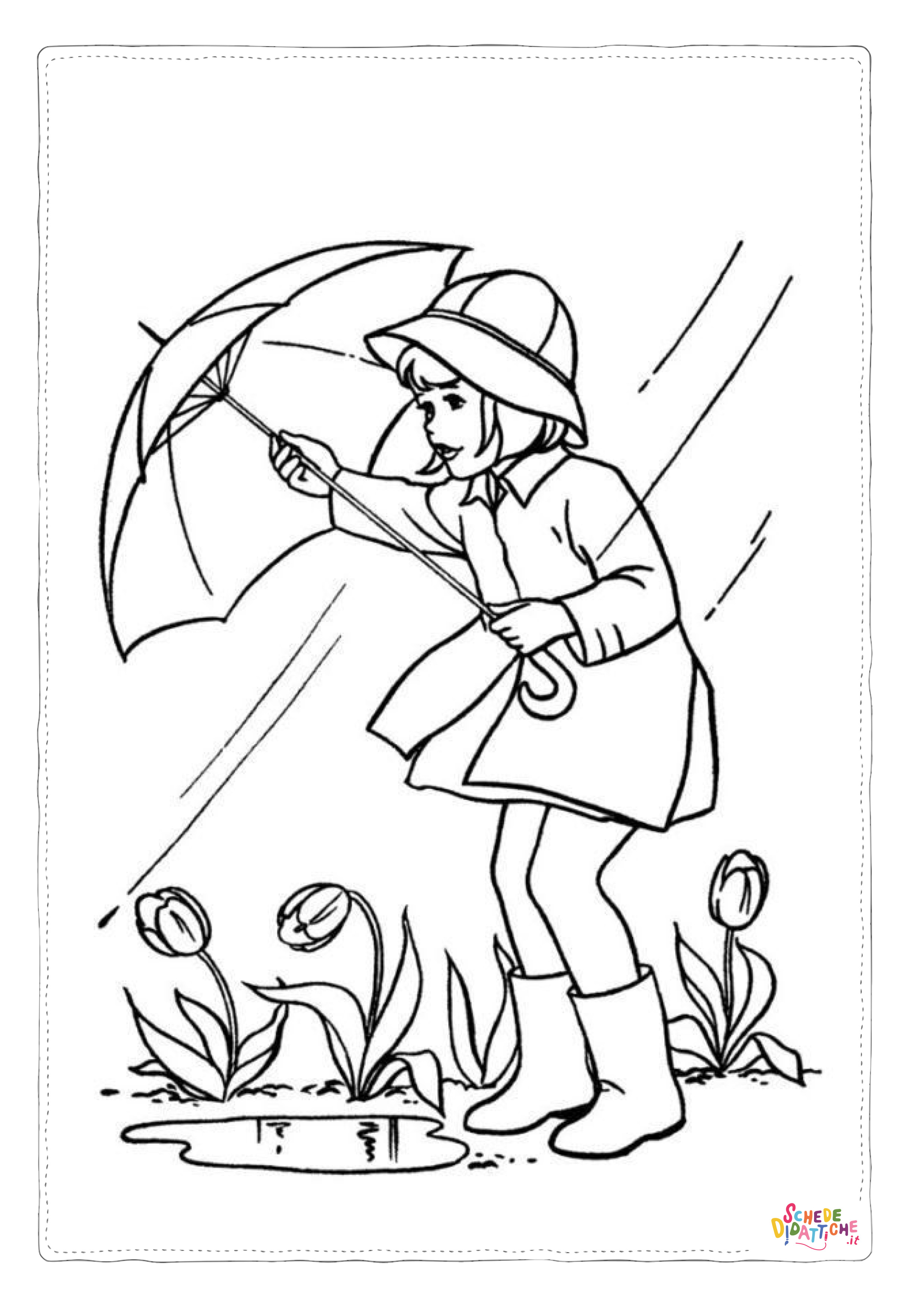 Disegno di pioggia da stampare e colorare 39