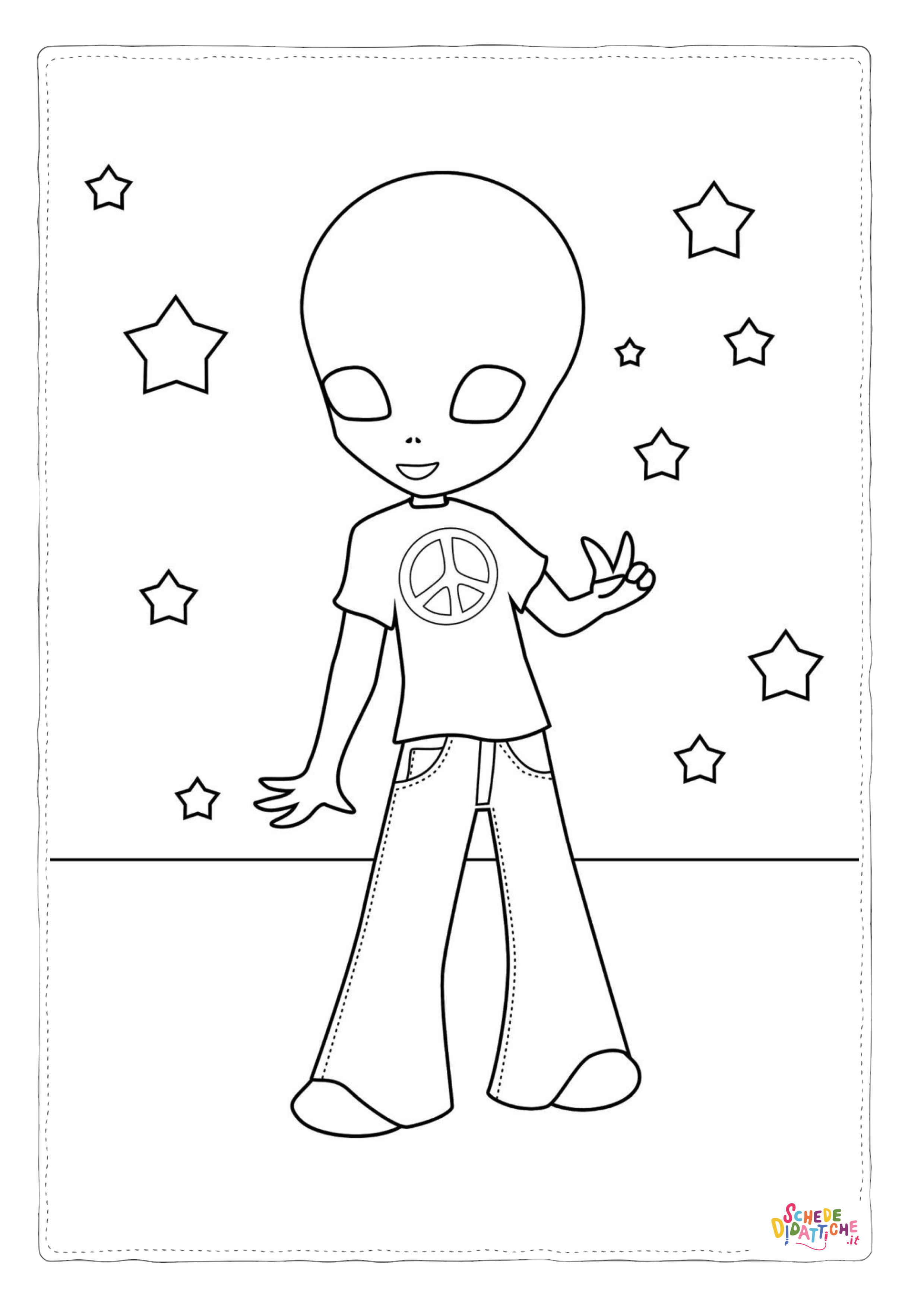 Disegno "Disegno di alieno da stampare e colorare 5" Disegno di alieno da stampare e colorare 5