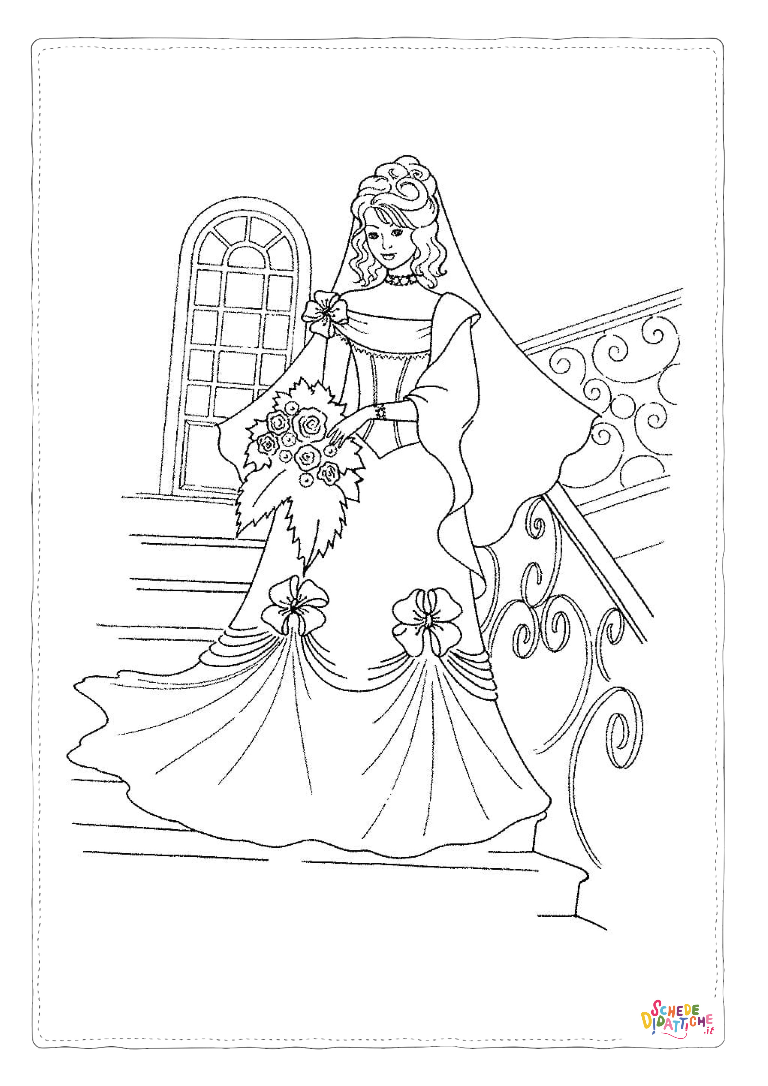 Disegno "Disegno di principessa da stampare e colorare 1" Disegno di principessa da stampare e colorare 1