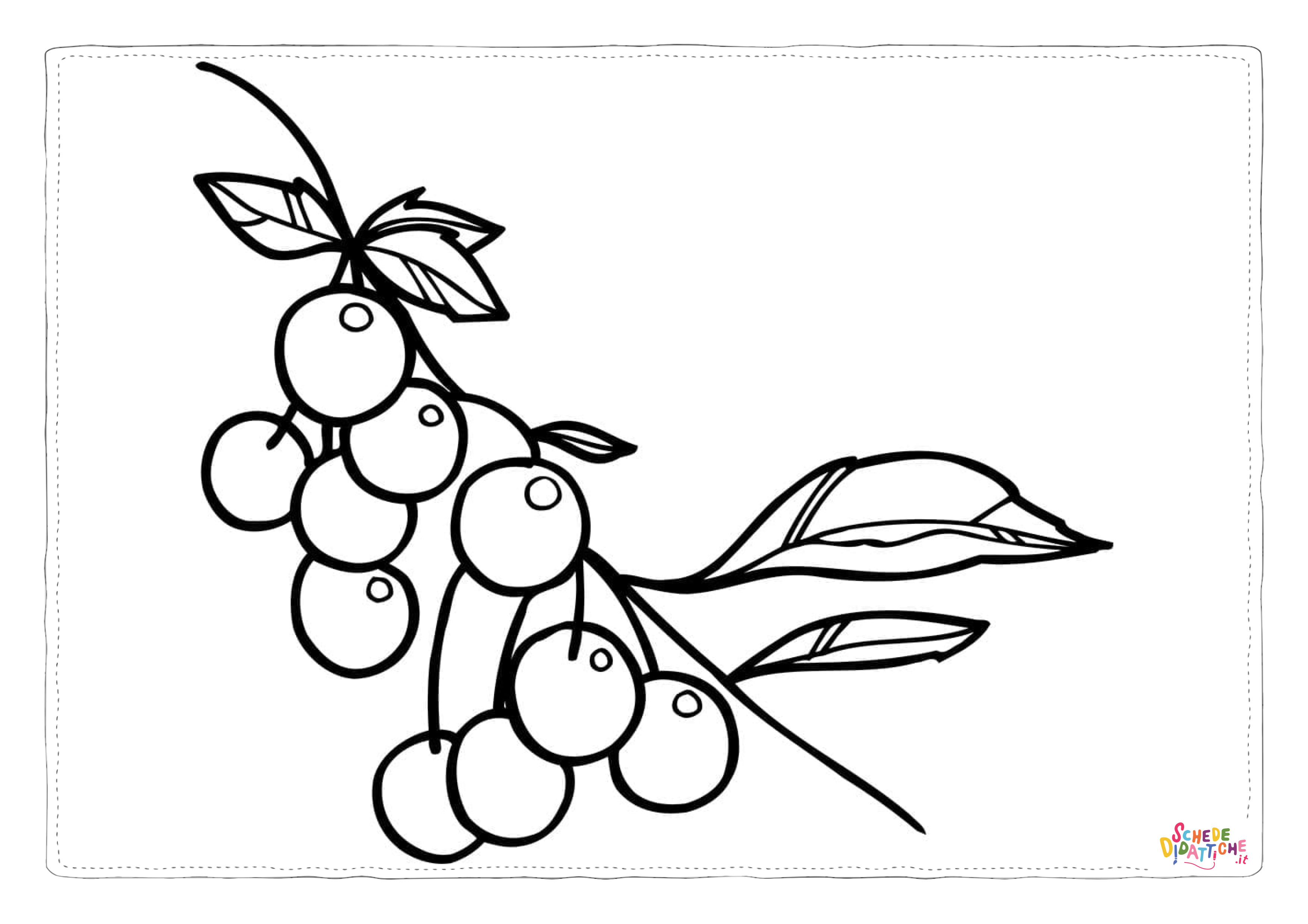 Disegno di ciliegia da stampare e colorare 5