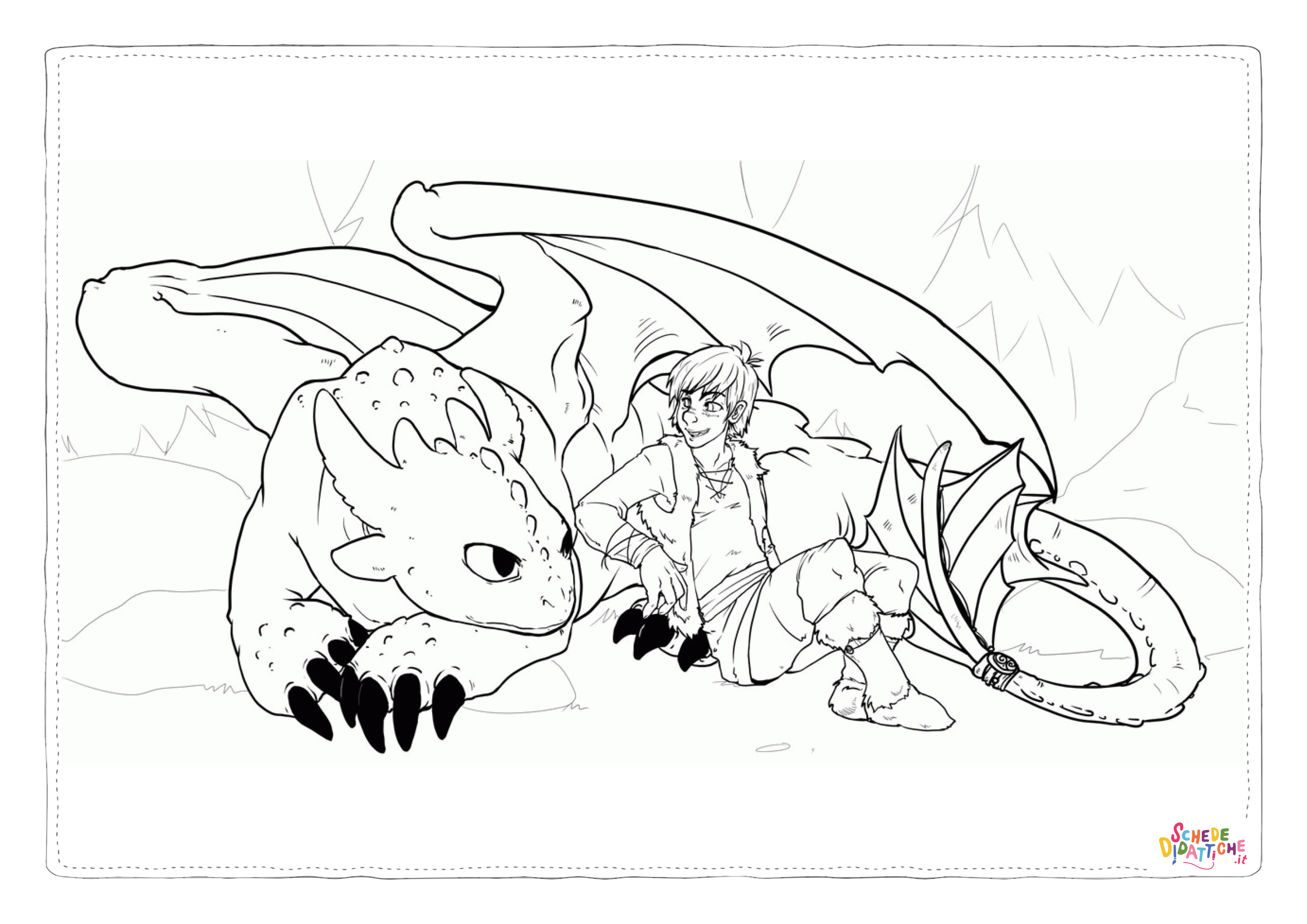 Disegno di Dragon Trainer da stampare e colorare 42