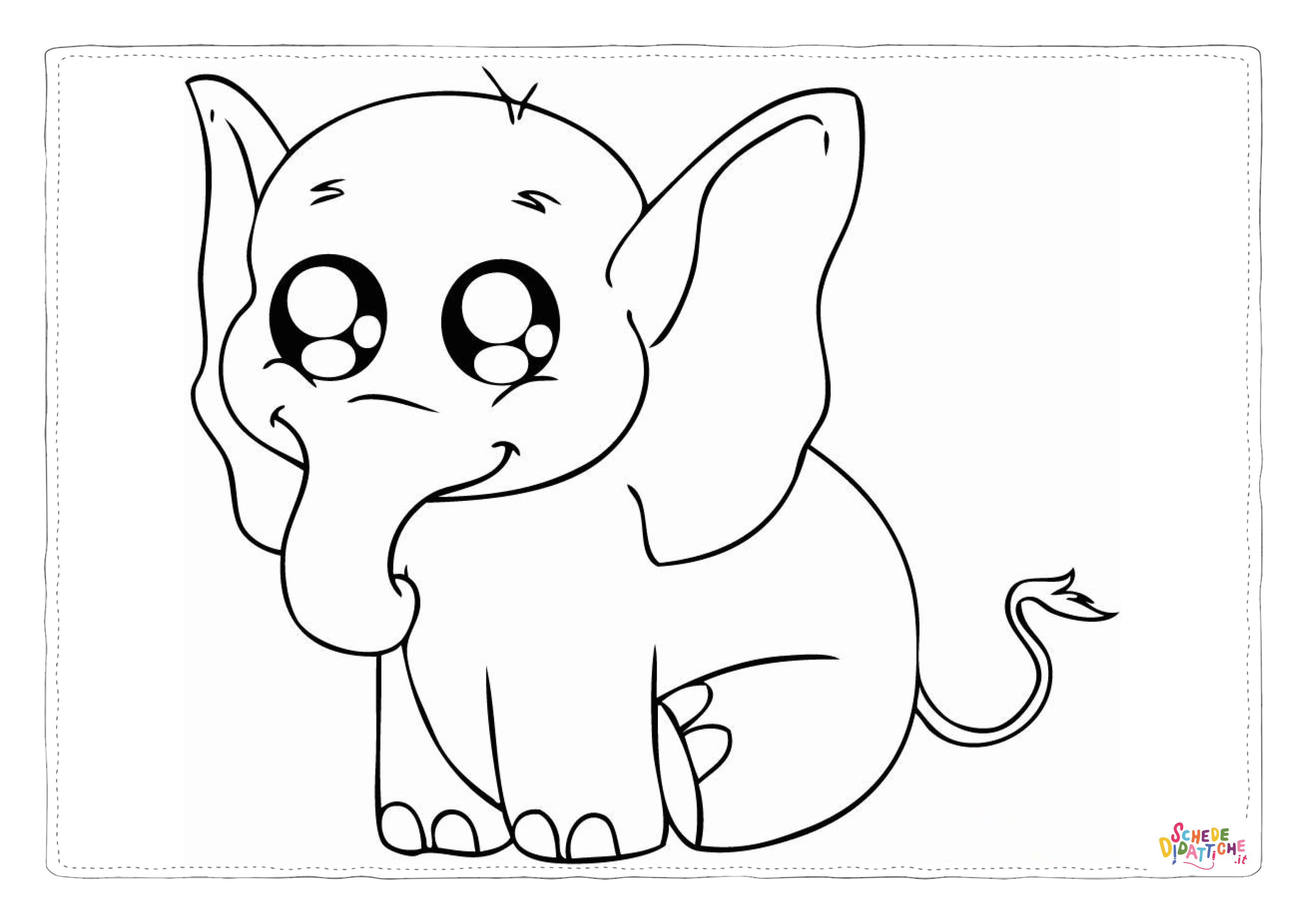 Disegno di elefante da stampare e colorare 17