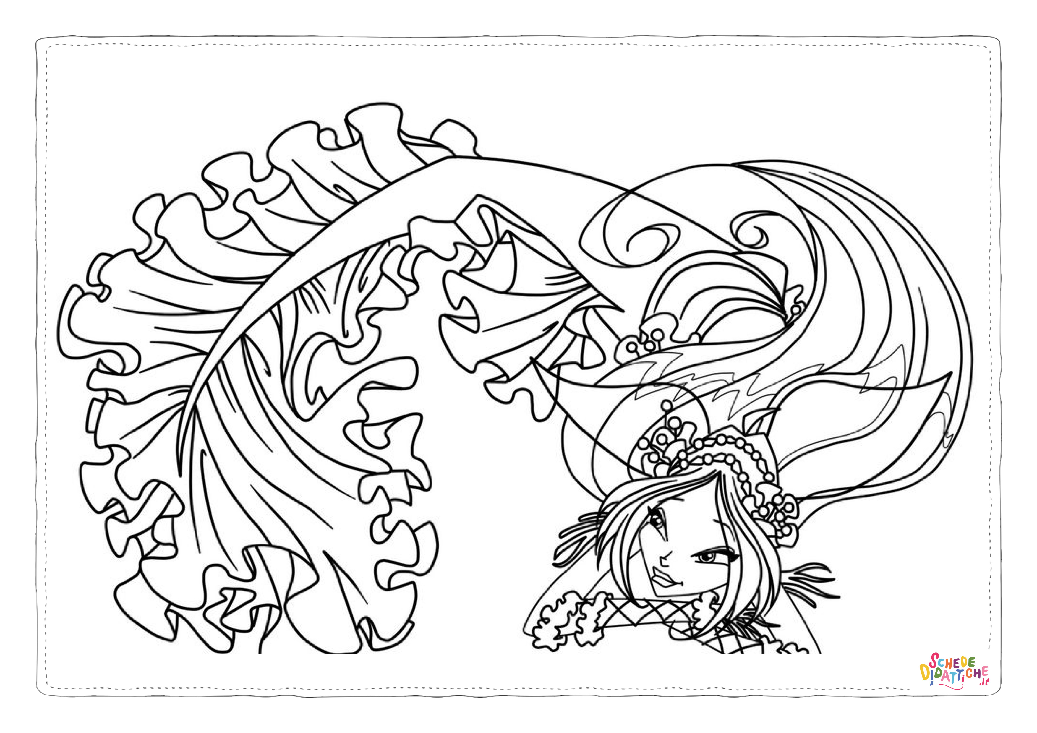 Disegno "Disegno di sirena da stampare e colorare 17" Disegno di sirena da stampare e colorare 17