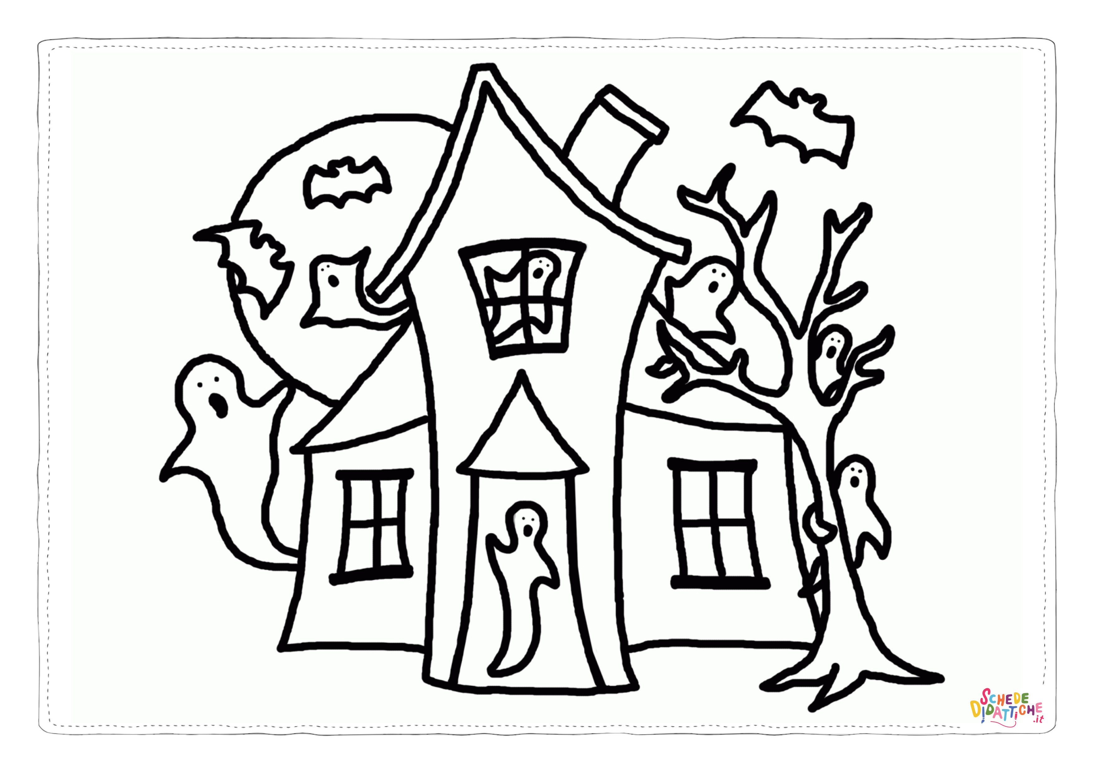 Disegno "Disegno di casa infestata da stampare e colorare 17" Disegno di casa infestata da stampare e colorare 17