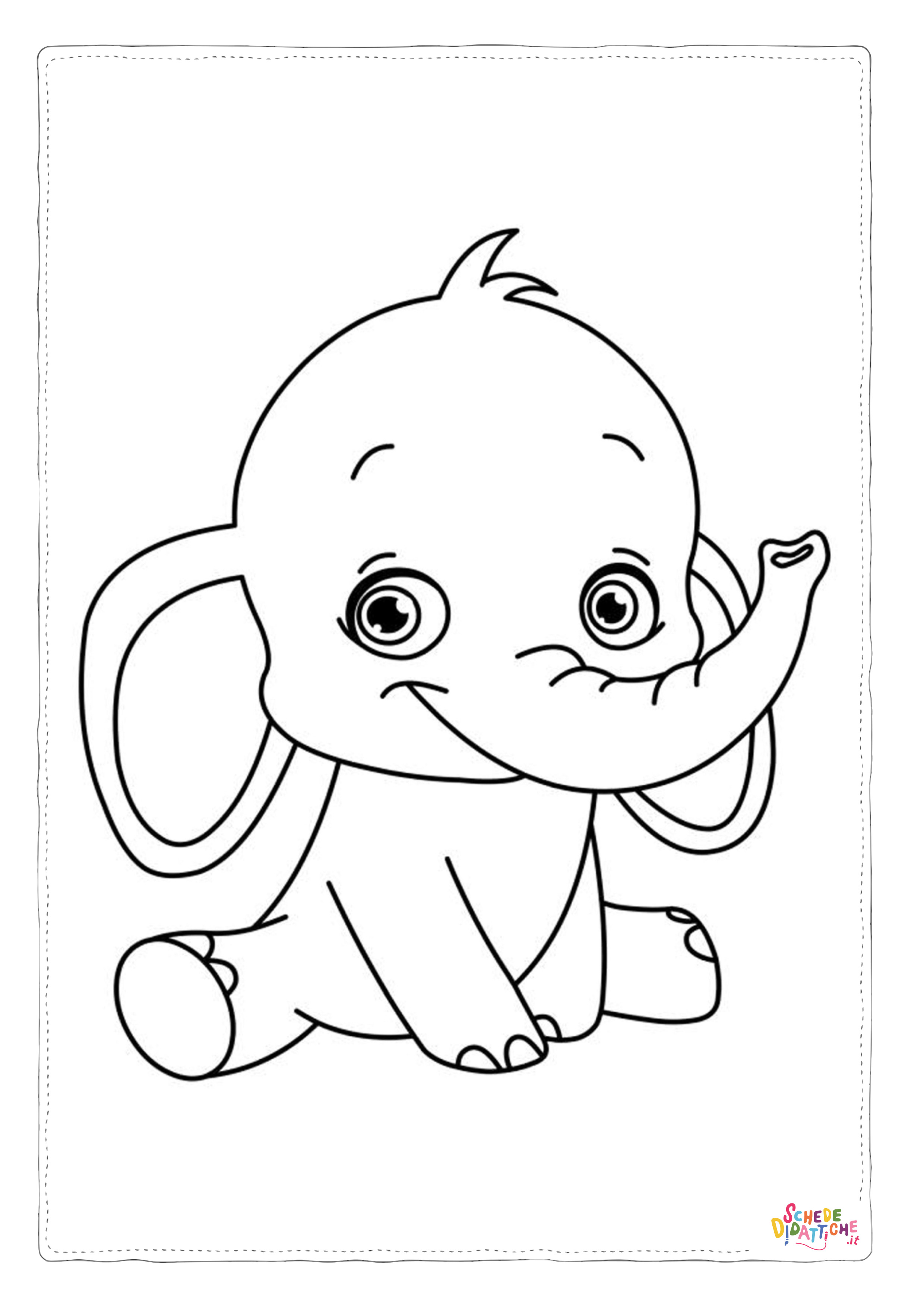 Disegno "Disegno di elefante da stampare e colorare 108" Disegno di elefante da stampare e colorare 108