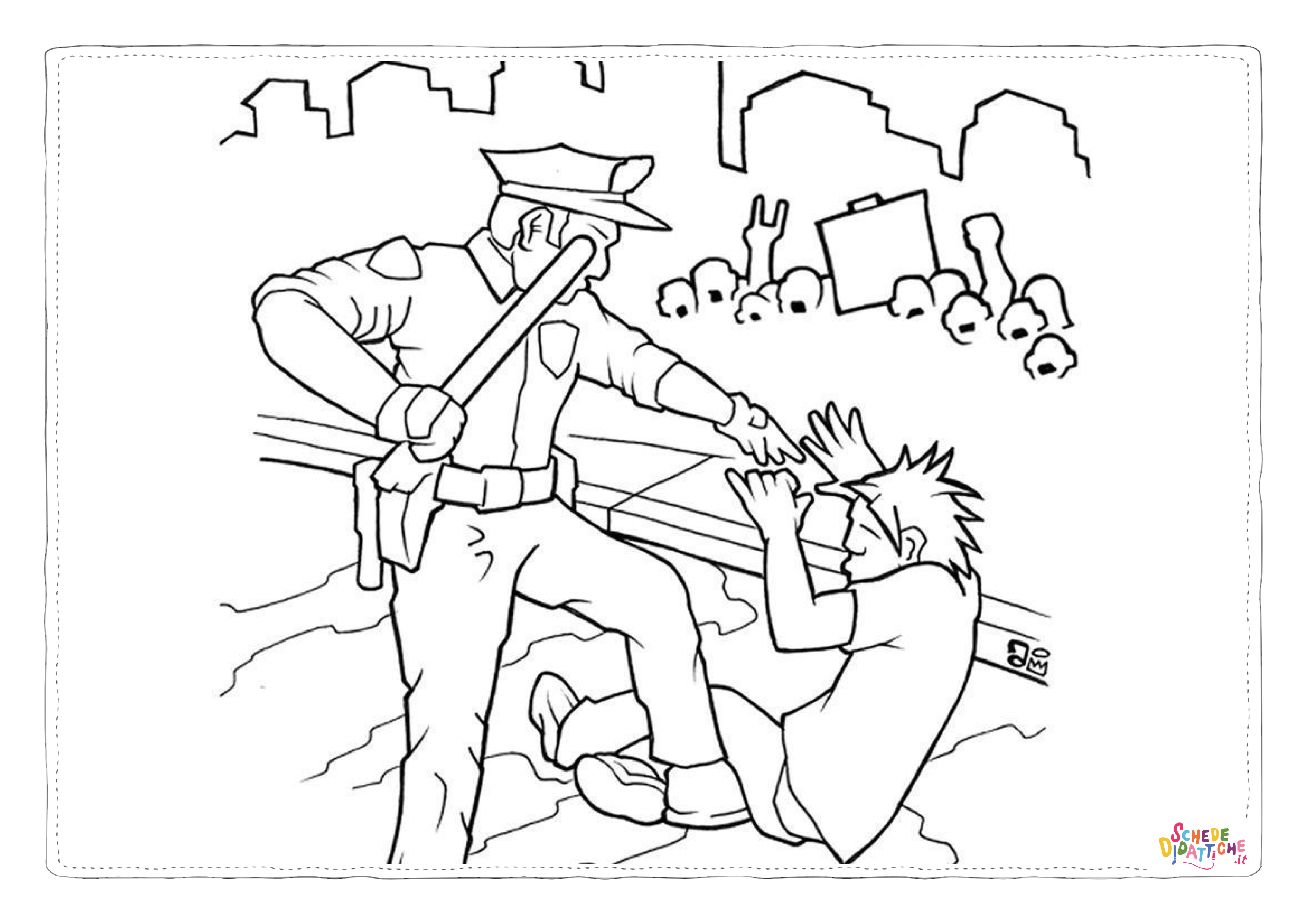 Disegno "Disegno di poliziotto da stampare e colorare 49" Disegno di poliziotto da stampare e colorare 49