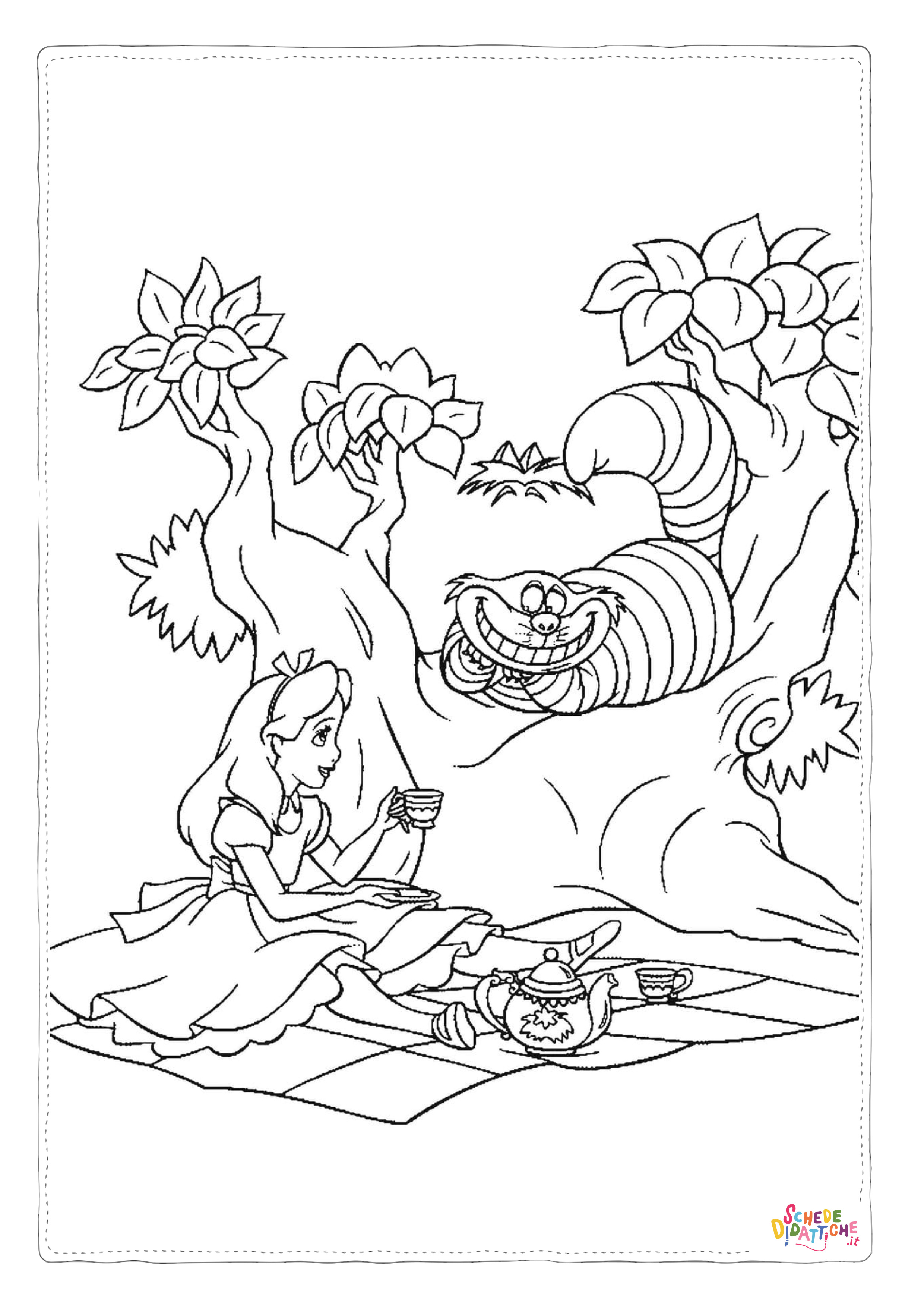Disegno "Disegno di Alice nel paese delle meraviglie da stampare e colorare 29" Disegno di Alice nel paese delle meraviglie da stampare e colorare 29