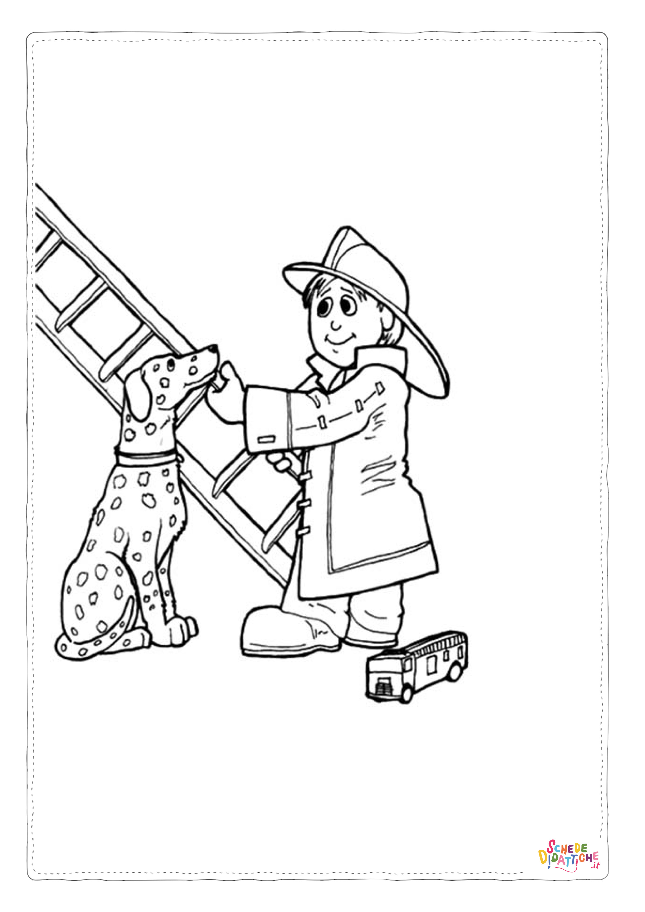 Disegno "Disegno di pompiere da stampare e colorare 15" Disegno di pompiere da stampare e colorare 15