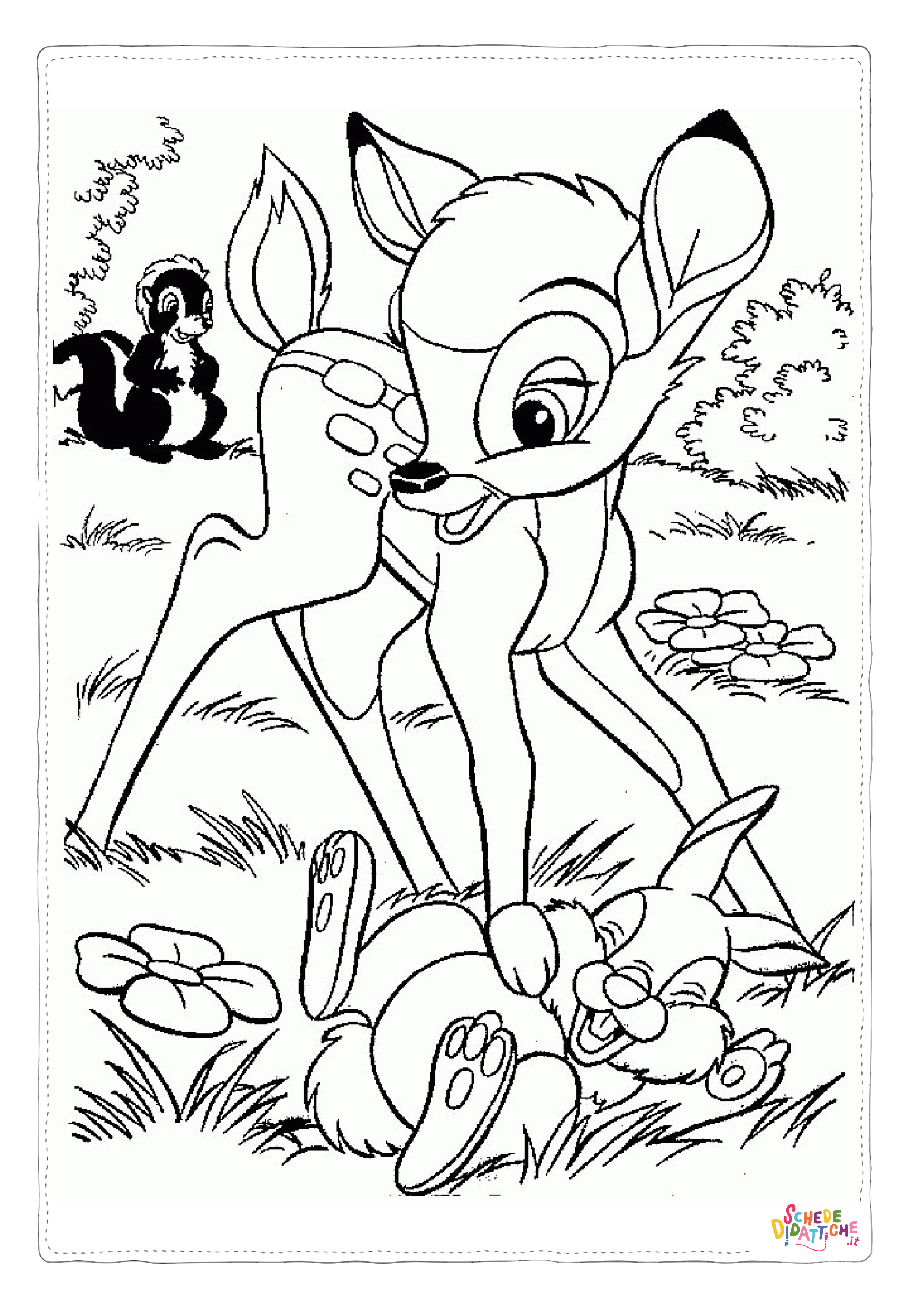 Disegno di Bambi da stampare e colorare 78