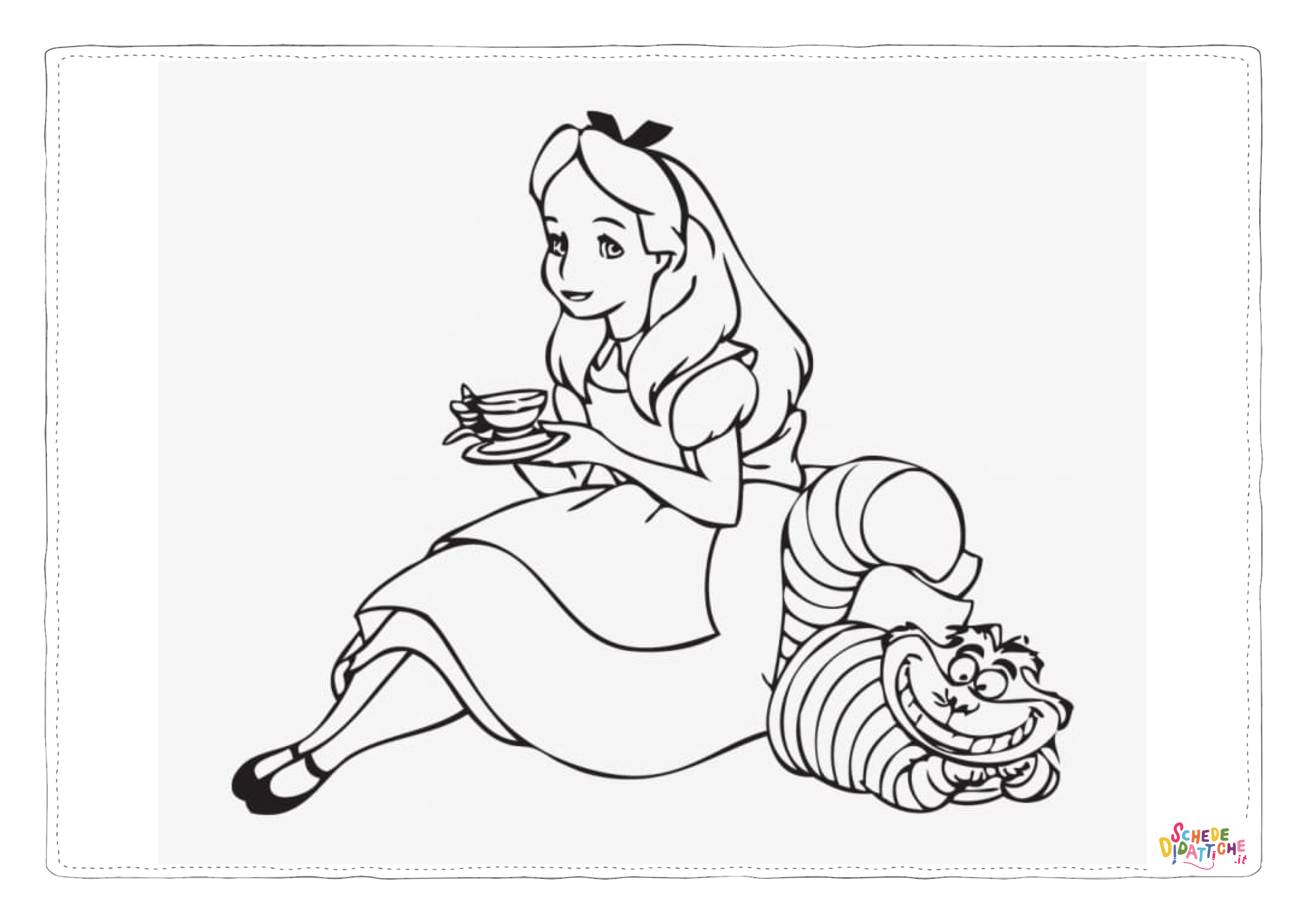 Disegno di Alice nel paese delle meraviglie da stampare e colorare 43