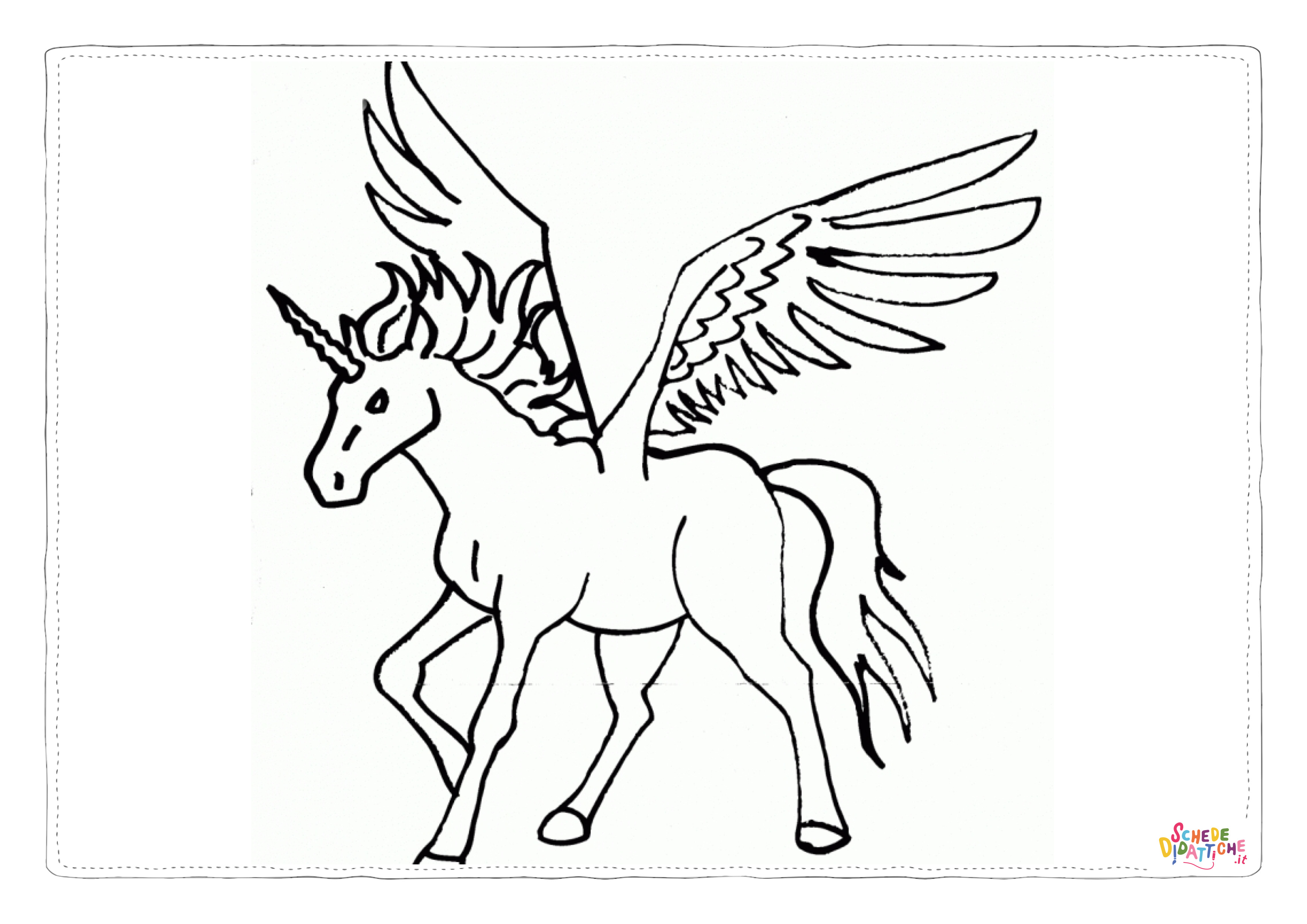 Disegno "Disegno di unicorno da stampare e colorare 103" Disegno di unicorno da stampare e colorare 103